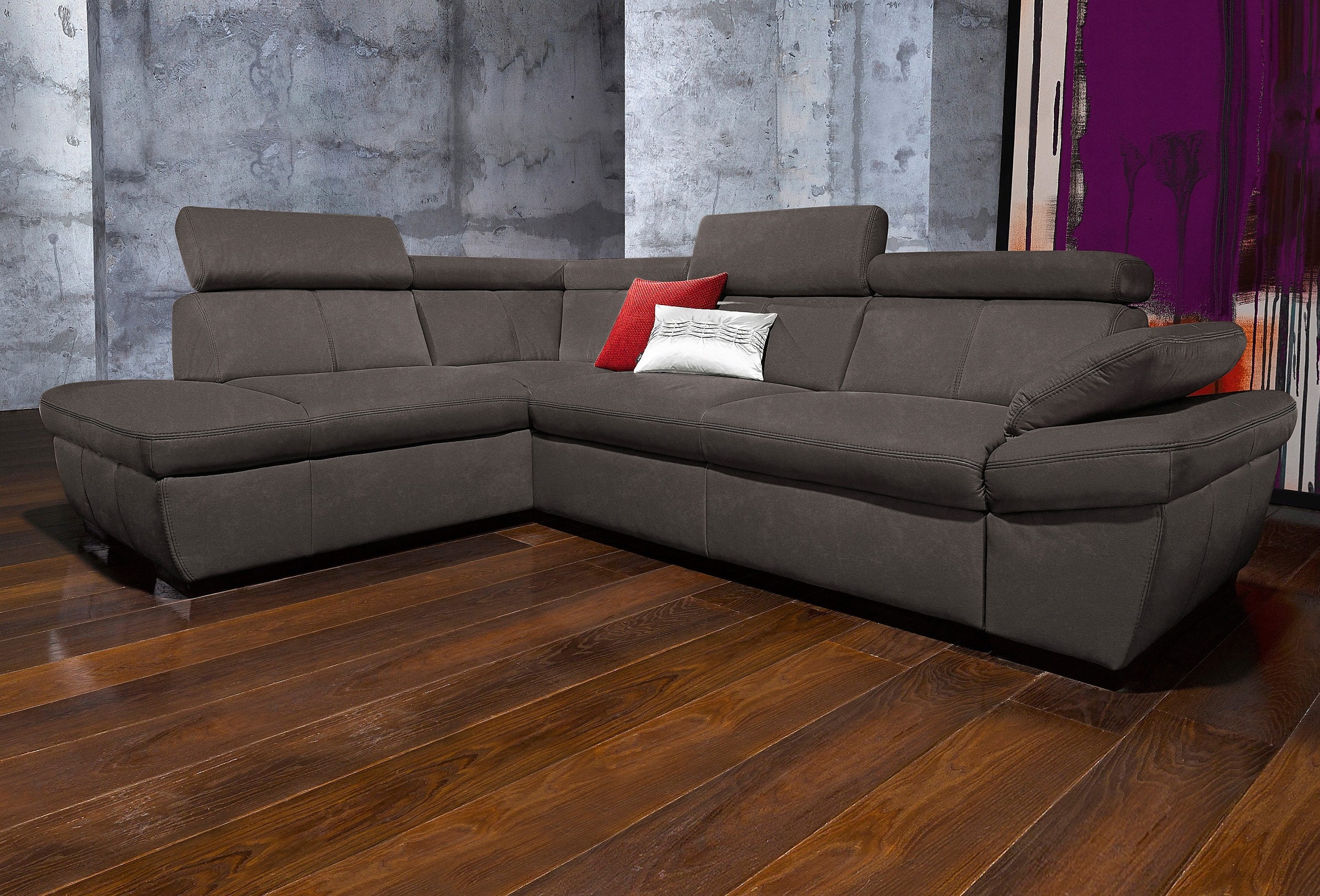 exxpo - sofa fashion Ecksofa »Salerno, Funktionssofa, hoher Sitzkomfort, Br günstig online kaufen