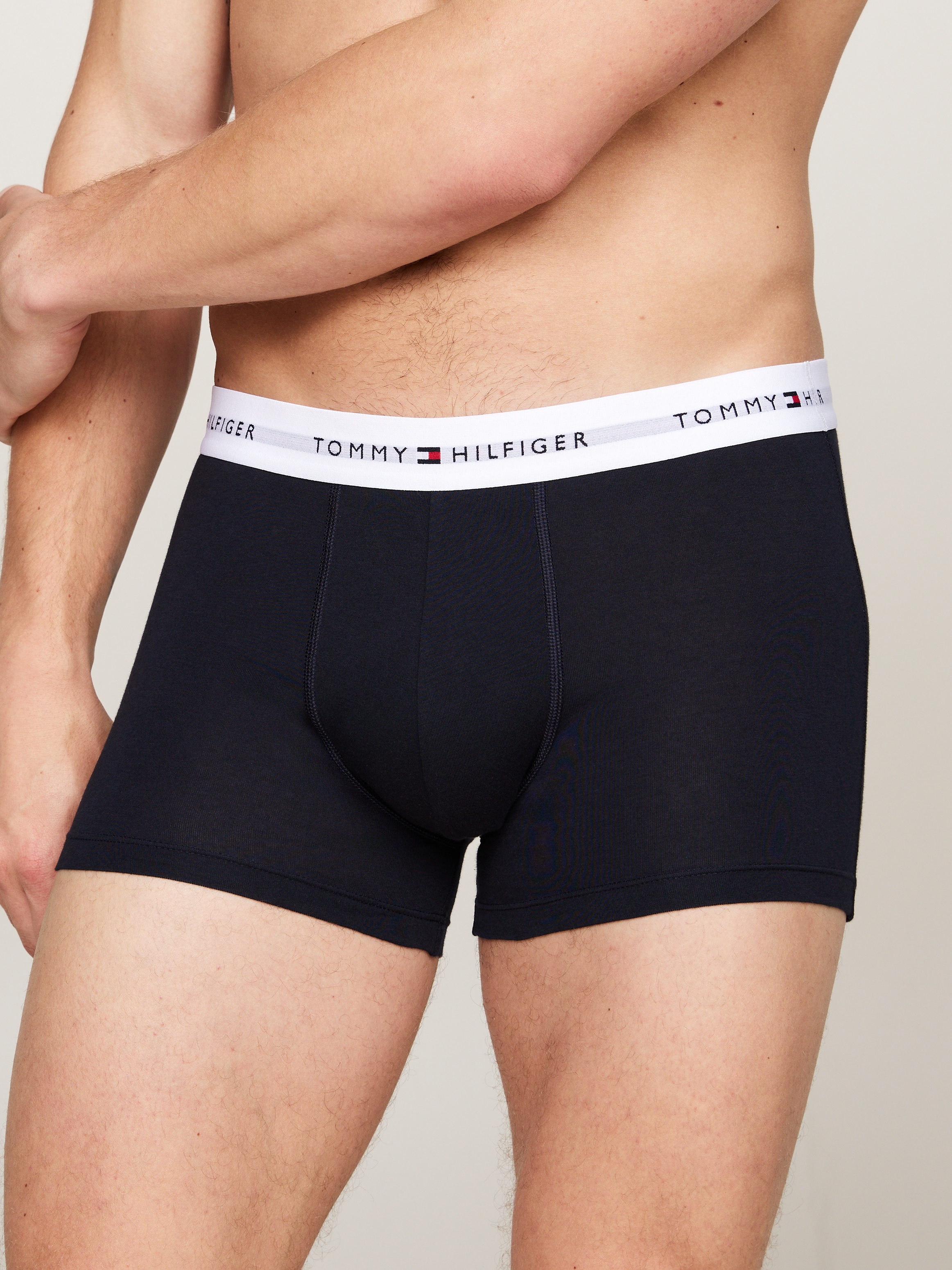 Tommy Hilfiger Underwear Boxer »TRUNK 3 PACK«, (3 St.), mit kontrastfarbenem Logobund