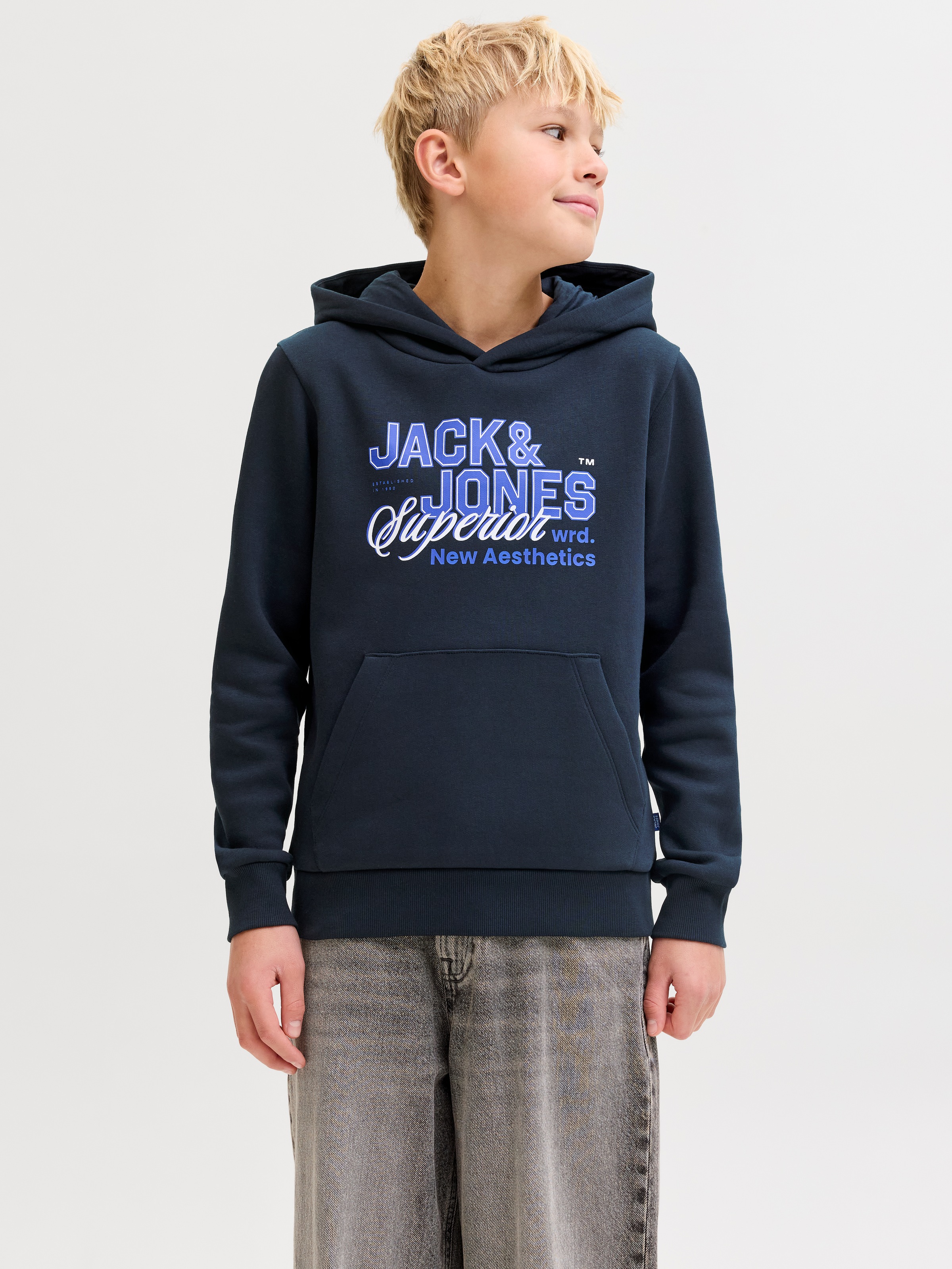 Jack & Jones Junior Kapuzensweatshirt »Jjelogo Sweat Hood 2 Col AW25 Noos Jnr«