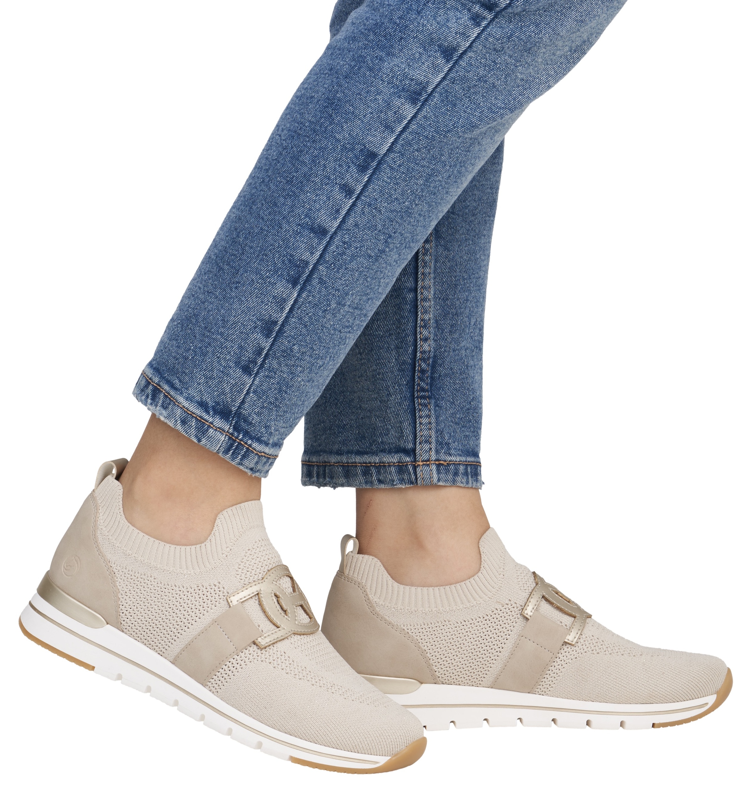 Remonte Slip-On Sneaker, Freizeitschuh, Halbschuh, Slipper mit Gummizug am Schaftrand