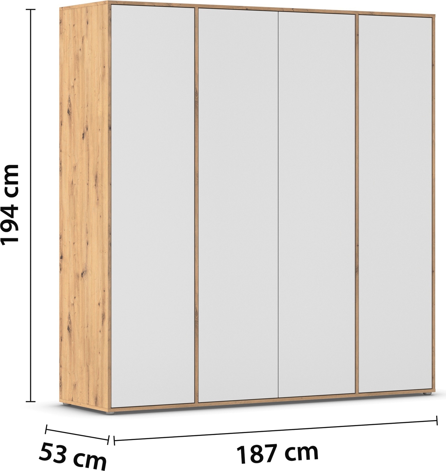 rauch Drehtürenschrank »Kleiderschrank Schrank Garderobe Wäscheschrank NABILA viel Stauraum«, (in 3 verschiedenen Ausstattungen BASIC/CLASSIC/PREMIUM), in 2 Breiten mit Push-to-Open Funktion TOPSELLER MADE IN GERMANY
