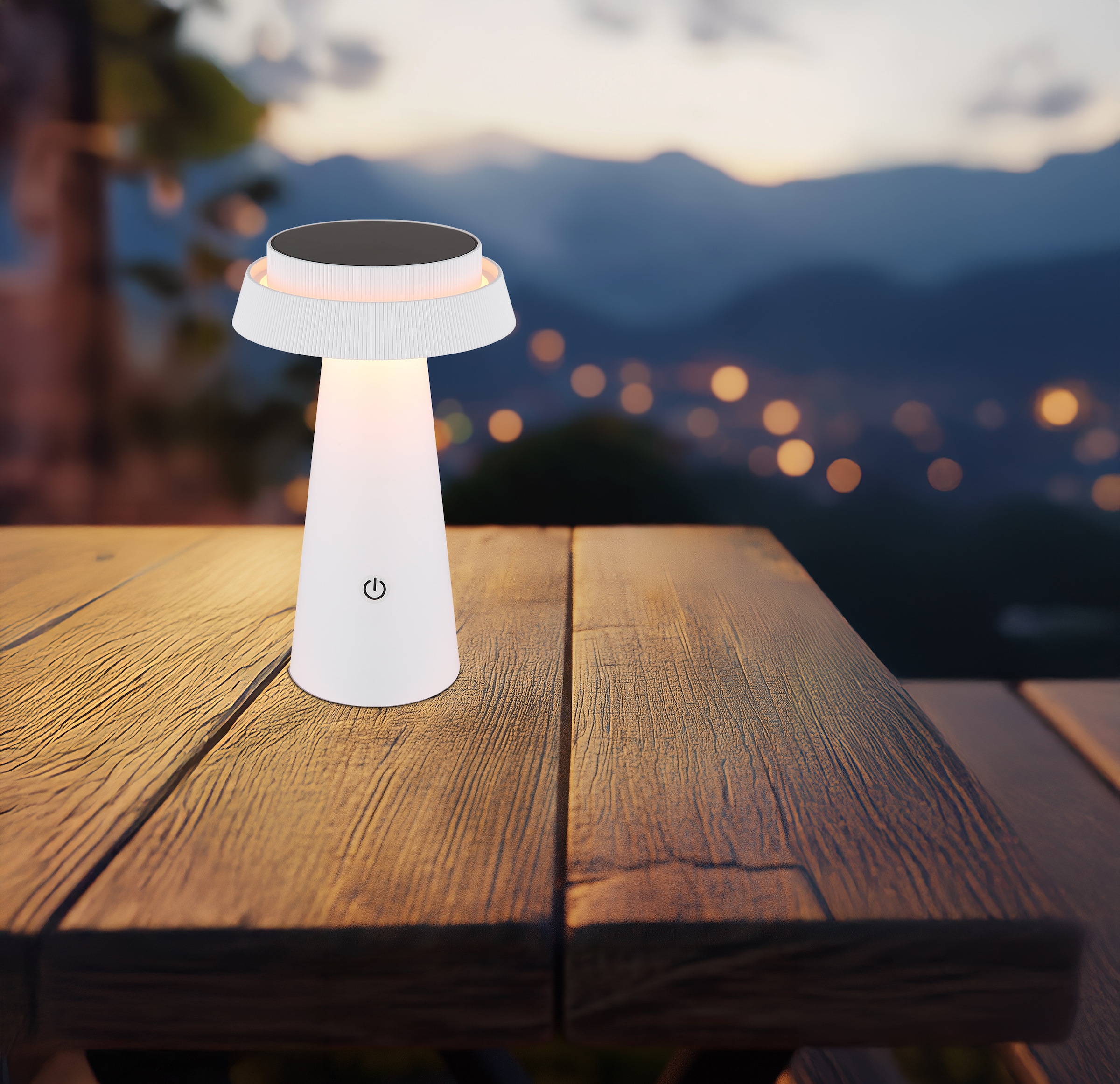 GLOBO LIGHTING LED Solarleuchte »SOLARLEUCHTE KUNSTSTOFF WEIß, 1XLED« LED-Modul 1 Stk. warmweiß - kaltweiß Solar Garten Terrasse Außenbeleuchtung Dekoleuchten