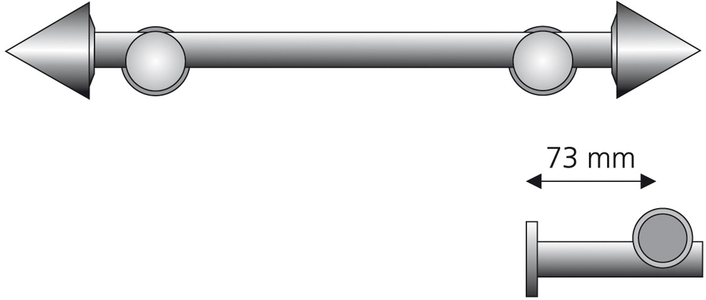 Liedeco Gardinenstange »Modern Line Kegel« Ø 16 mm 1 läufig-läufig Fixmaß günstig online kaufen