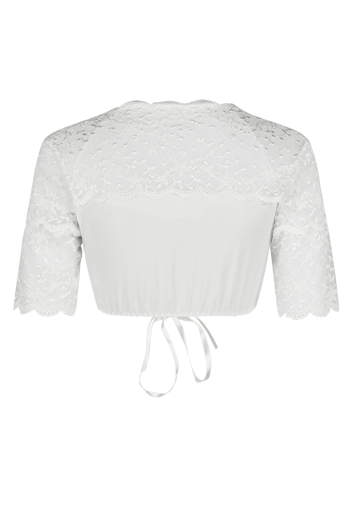 Nina Von C. Dirndlbluse V-Ausschnitt, Spitze, bauchfrei, Kurzarm, Schnürung vorne