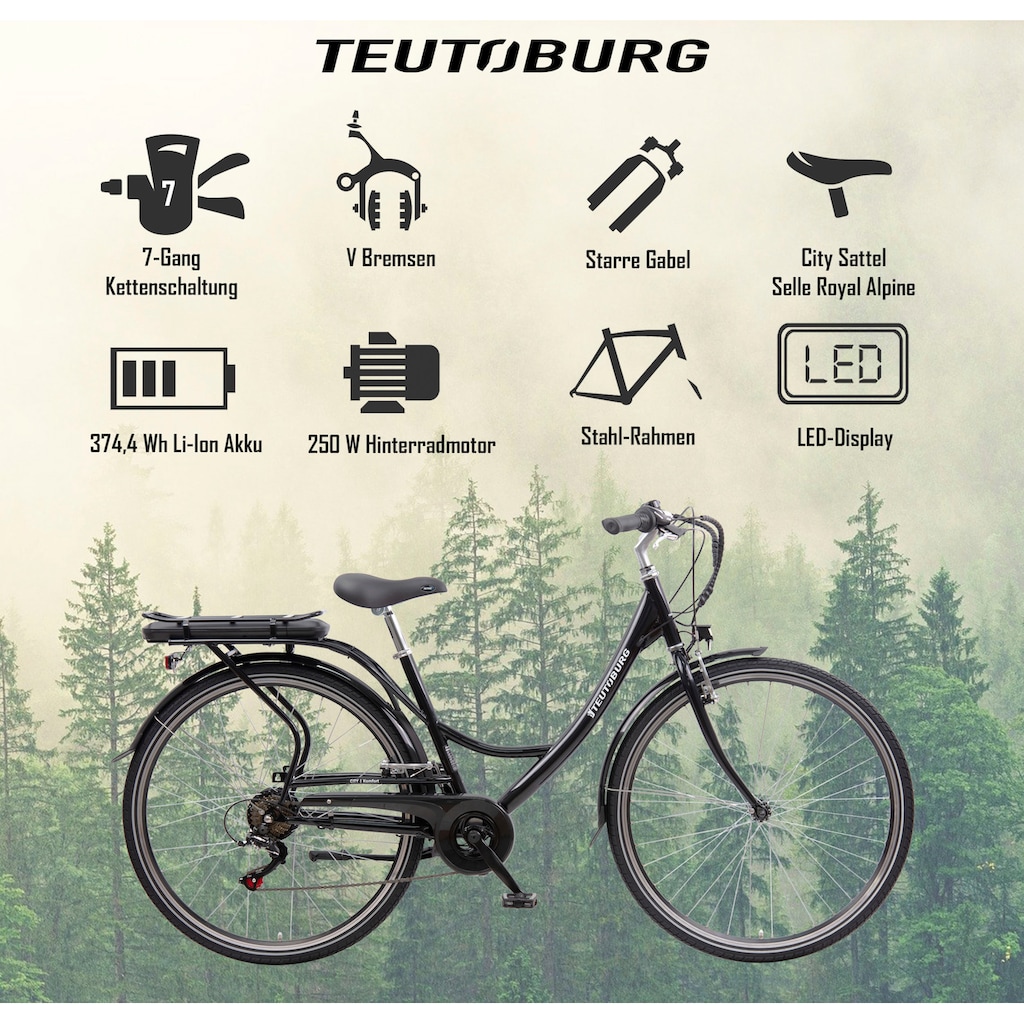 Teutoburg E-Bike »Senne«, 7 Gang, Shimano, Heckmotor 250 W