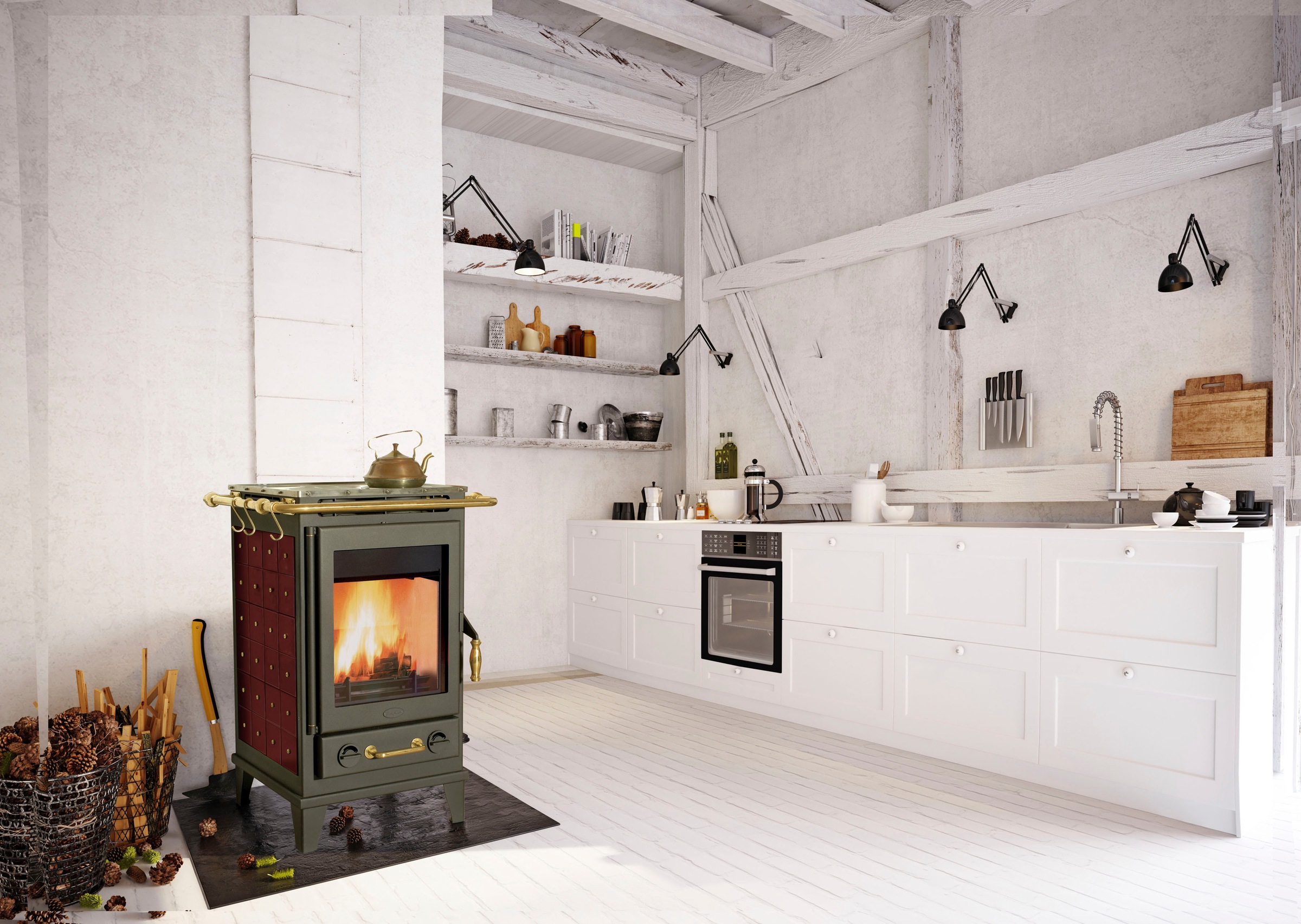 Fireplace Kaminofen »Florenz Keramik«, mit Kochplatten günstig online kaufen