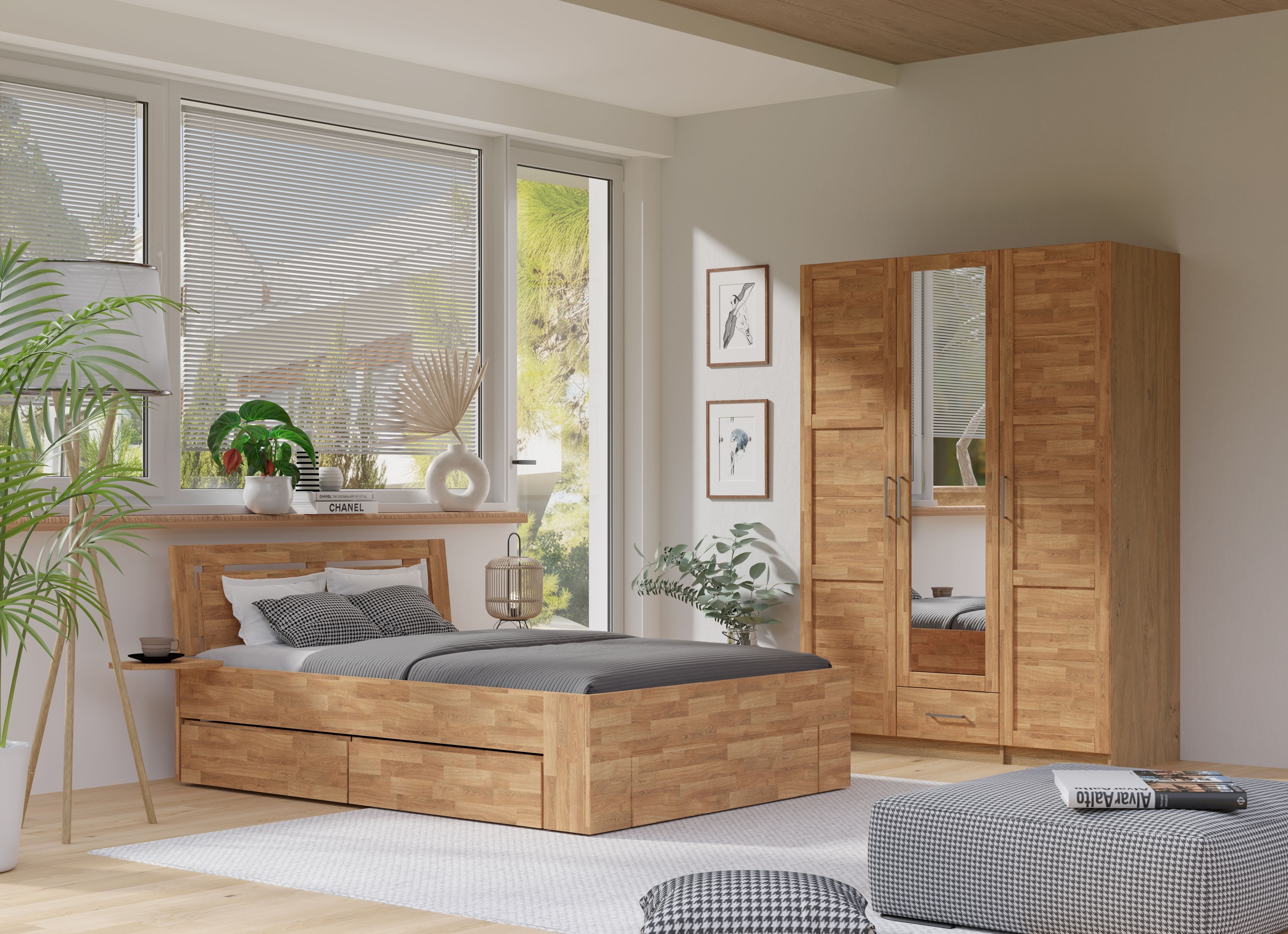 Home affaire Kleiderschrank »Sabrina, natürlicher Landhausstil, mit Innenau günstig online kaufen