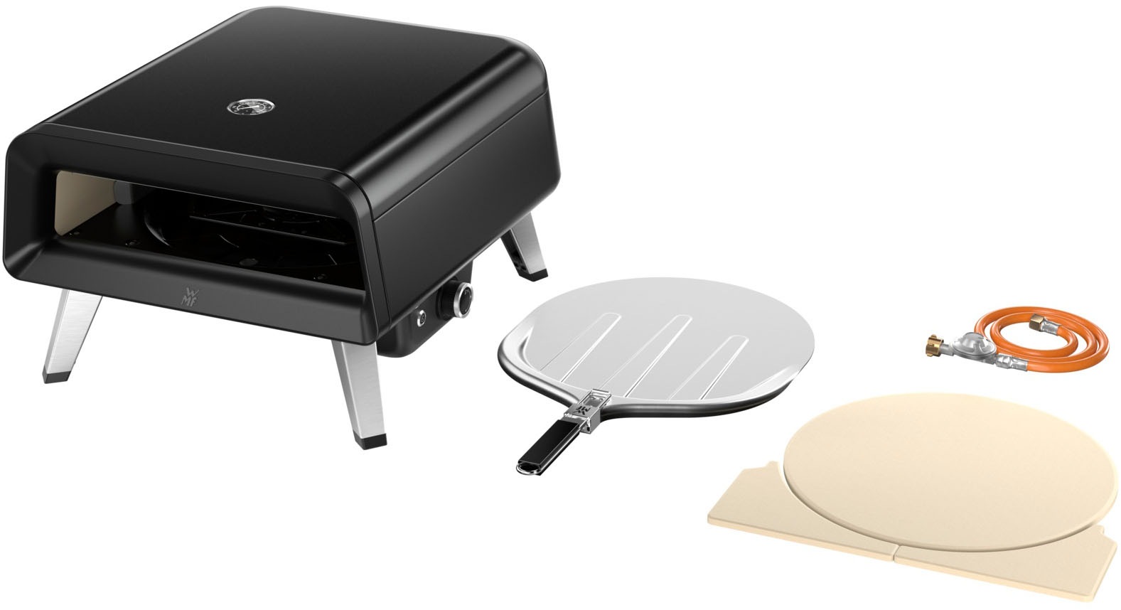 WMF Pizzaofen »Pizzaiolo Pro, Gaspizzaofen, knusprige Ergebnisse in 90 Sekunden«, automatische Drehmechanik, hochwertiger Pizzastein, inkl.Pizzaschaufel