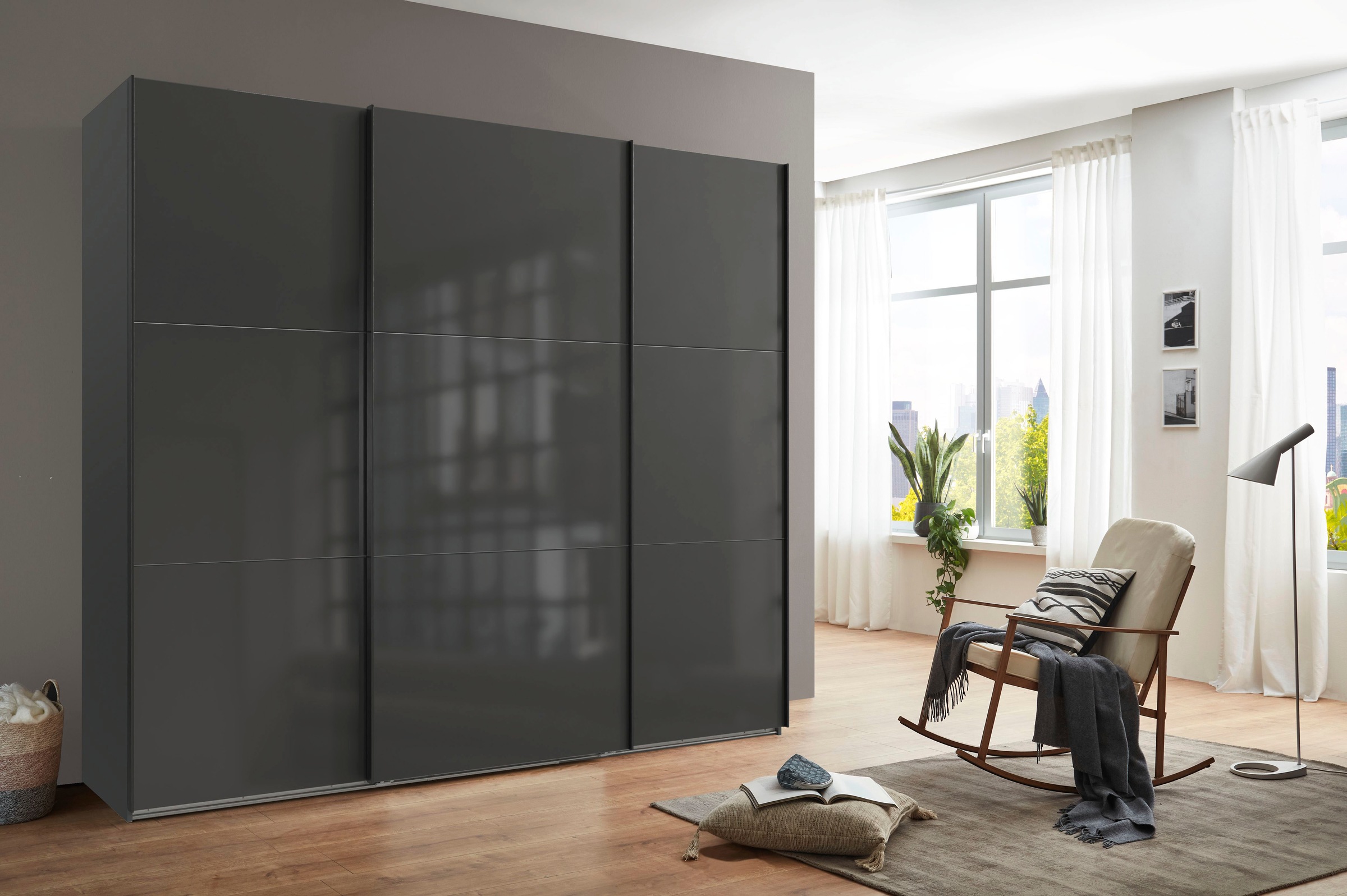 Wimex Kleiderschrank »Indiana by fresh to go, wahlweise mit oder ohne Spiegel«, (INKLUSIVE Innenausstattung und Selbsteinzug für die Türen), große Breiten250 oder 300cm, mit oder ohne Glasfront, Made in Germany