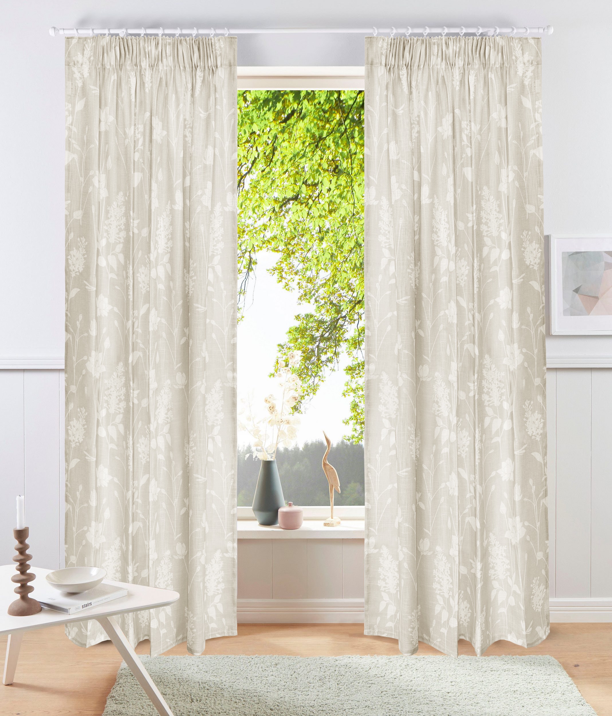 OTTO home Gardine »Linnah« Multifunktionsband 1 Stk. tlg. halbtransparent, günstig online kaufen