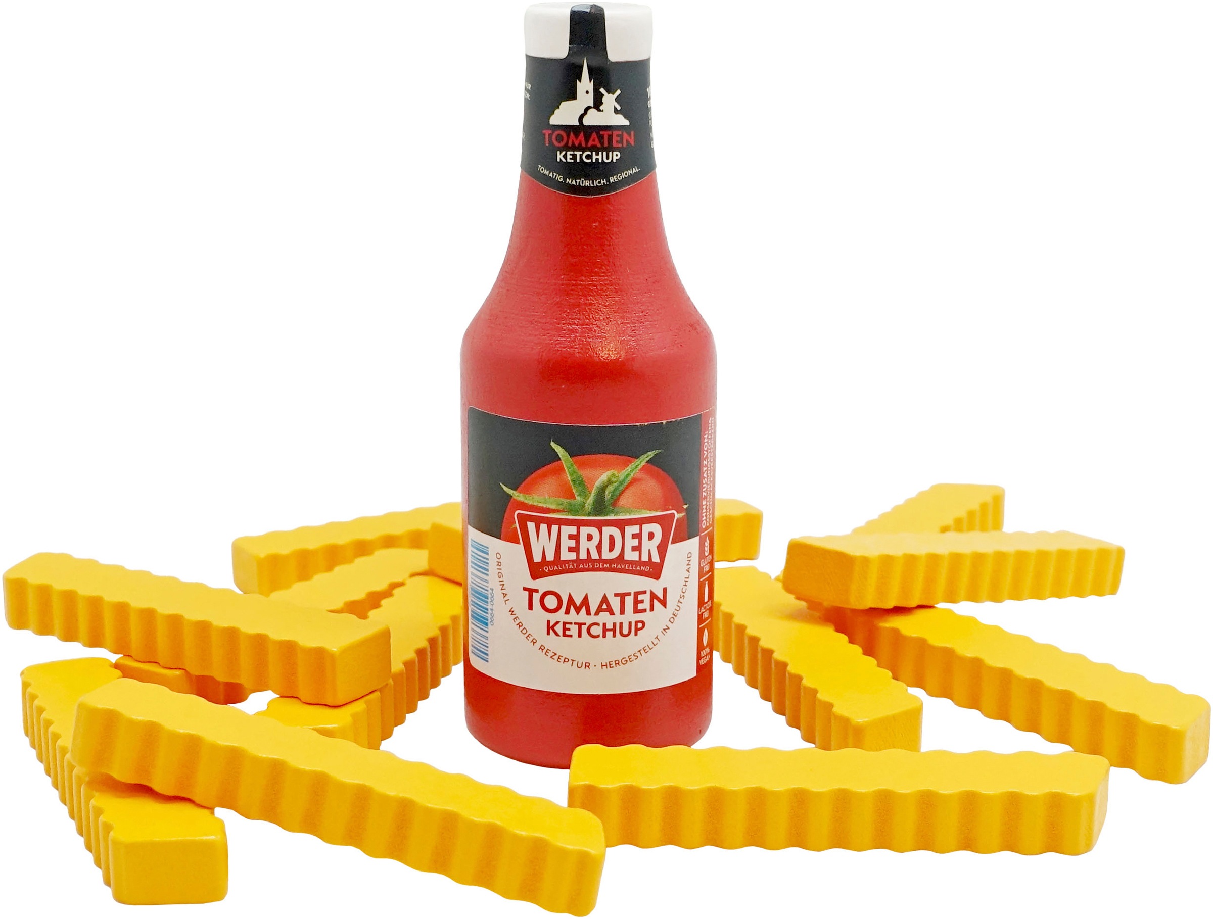 Tanner Spiellebensmittel »Bratwurst zum Schneiden mit Pommes und Werder Ketchup«, aus Holz; FSC® - schützt Wald - weltweit