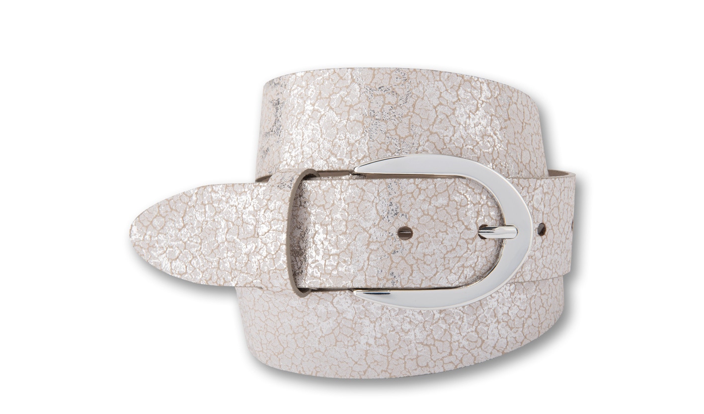 BERND GÖTZ Ledergürtel »Ledergürtel mit Metallicprint und Glanzeffekten«