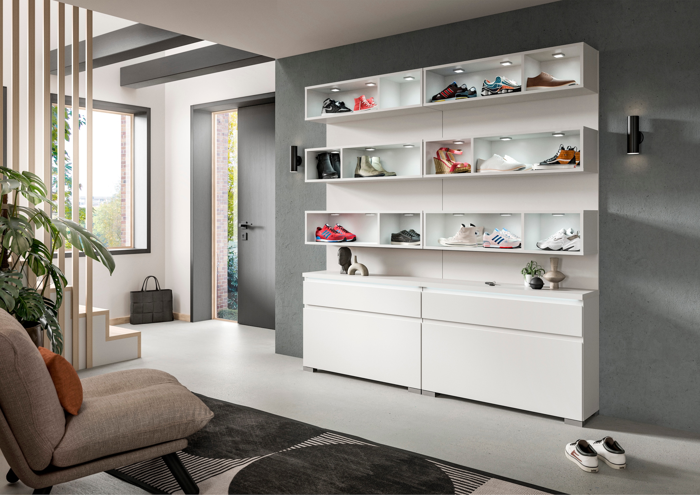 INOSIGN Schuhschrank »Skoskap, Höhe 194 cm, Platz für ca. 22 Schuhpaare, viel Stauraum«, 6 Fächer, 1 Klappe, 1 Schubkasten, Garderobenkombination, Schuhregal