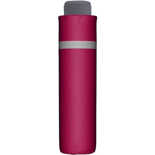 doppler® Taschenregenschirm »Mini Light up uni, Pink«, mit reflektierenden  Elementen am Schirmdach