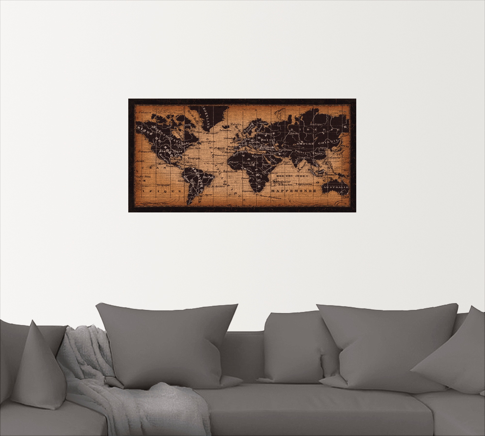Artland Wandbild »Alte Weltkarte«, Landkarten, (1 St.), als Leinwandbild, Poster, Wandaufkleber in verschied. Größen