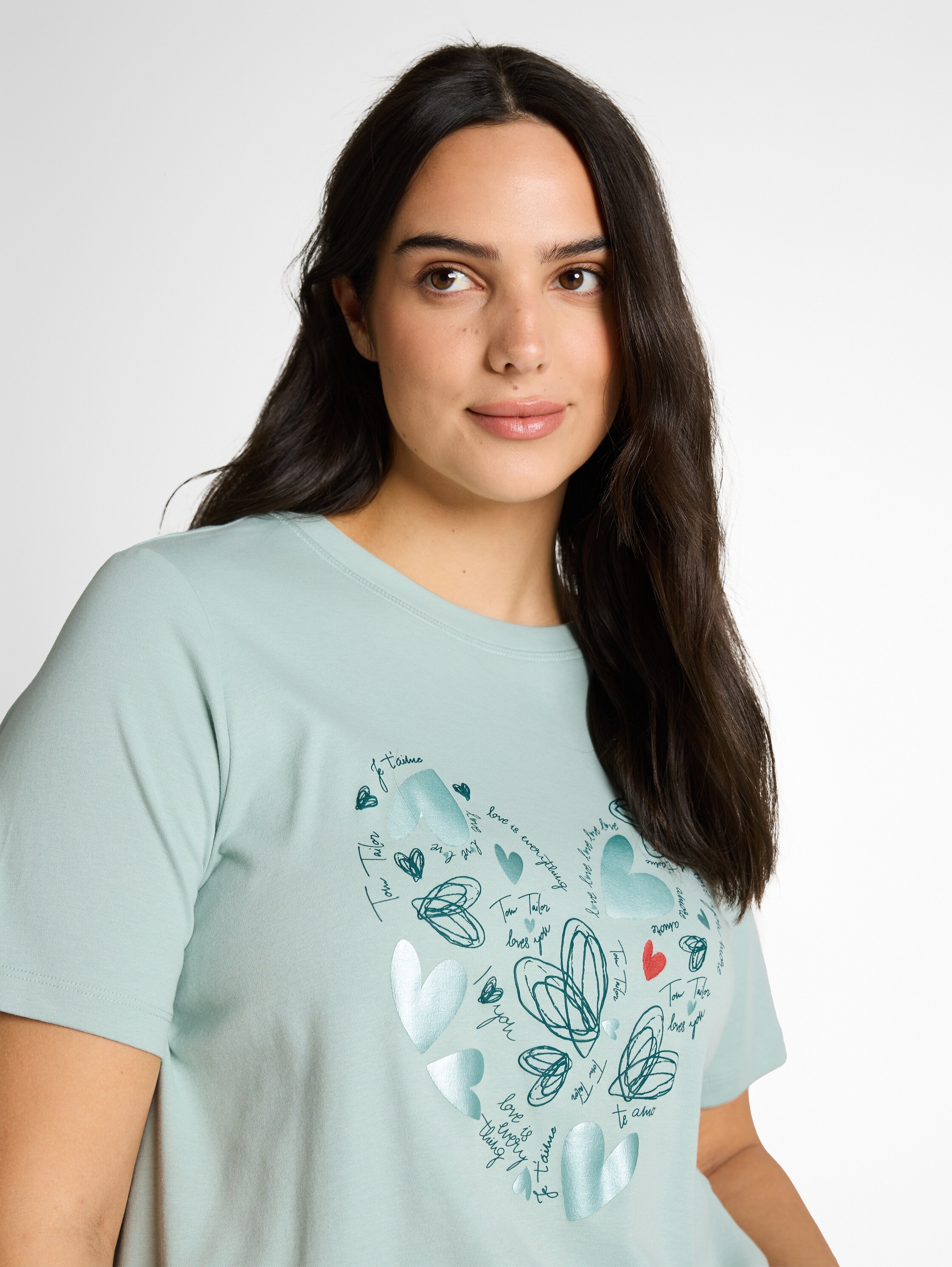 TOM TAILOR PLUS T-Shirt mit Glitzer-Print