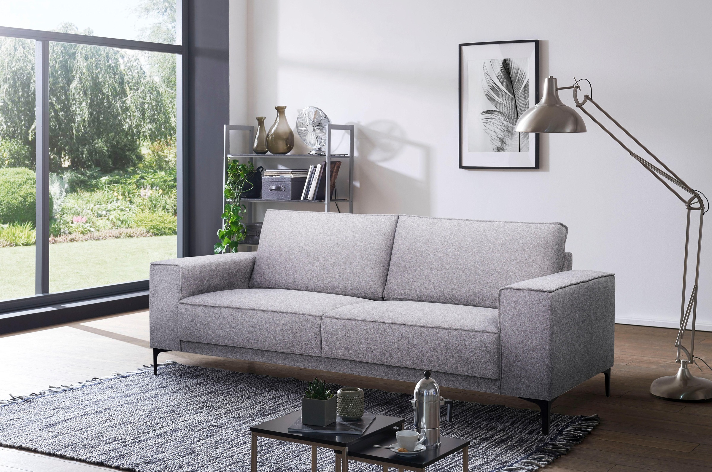 Places of Style 3-Sitzer »3er Sofa Oland, Struktur, Flachgewebe, Luxus-Micr günstig online kaufen