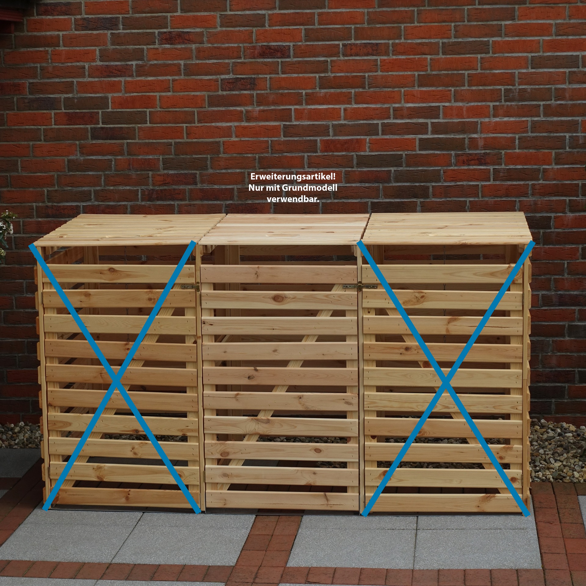 promadino Mülltonnenbox »Vario V Erweiterung« besonders robust aus zertifiziertem Kiefernholz gefertigt
