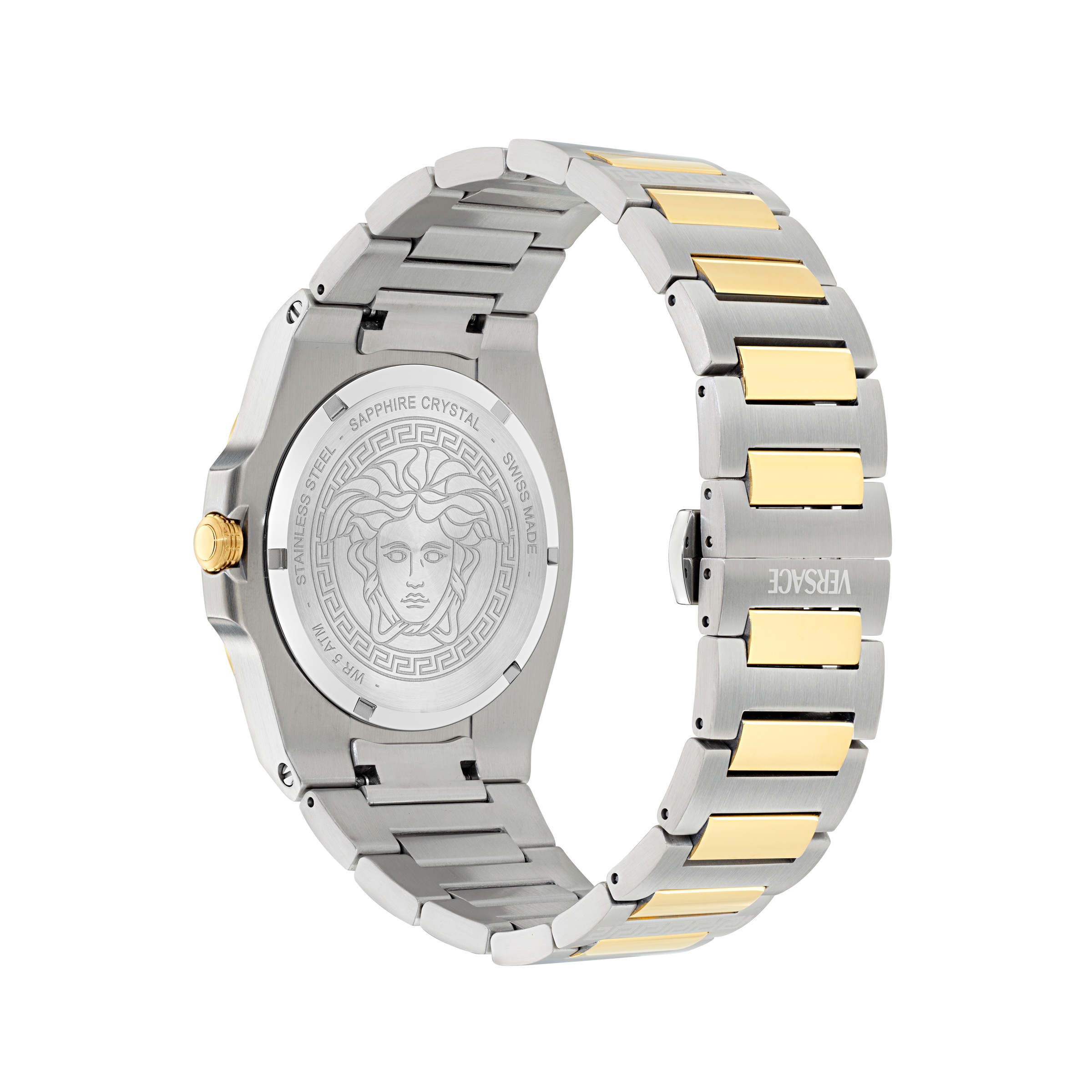 Versace Quarzuhr »TOLOMEO« Armbanduhr, Damenuhr, Herrenuhr, Swiss Made, Edelstahlarmband, analog