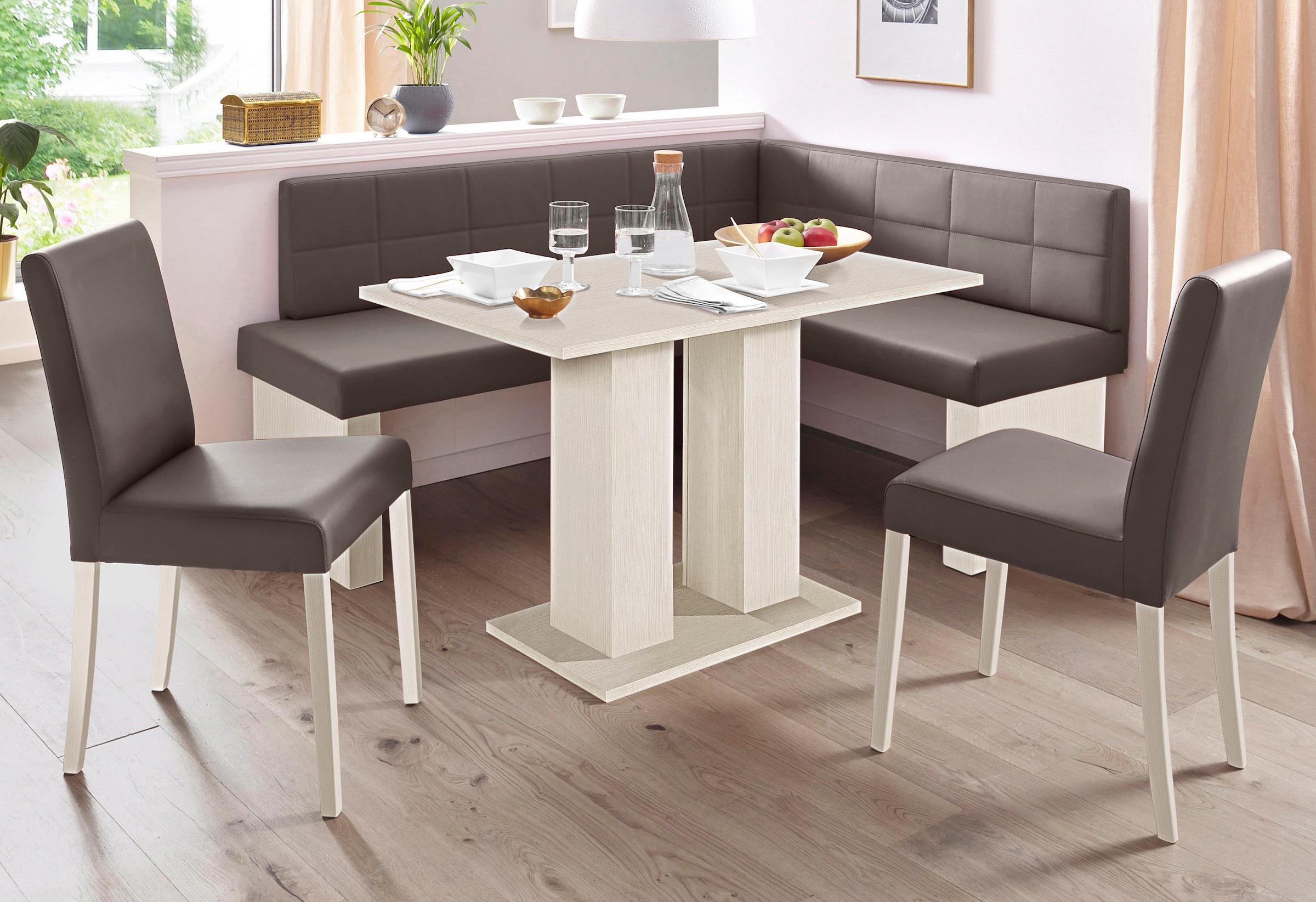 massivline&more Eckbankgruppe »Anna« Set, 4 Stk. tlg. mit 2 Stühlen mit mas günstig online kaufen