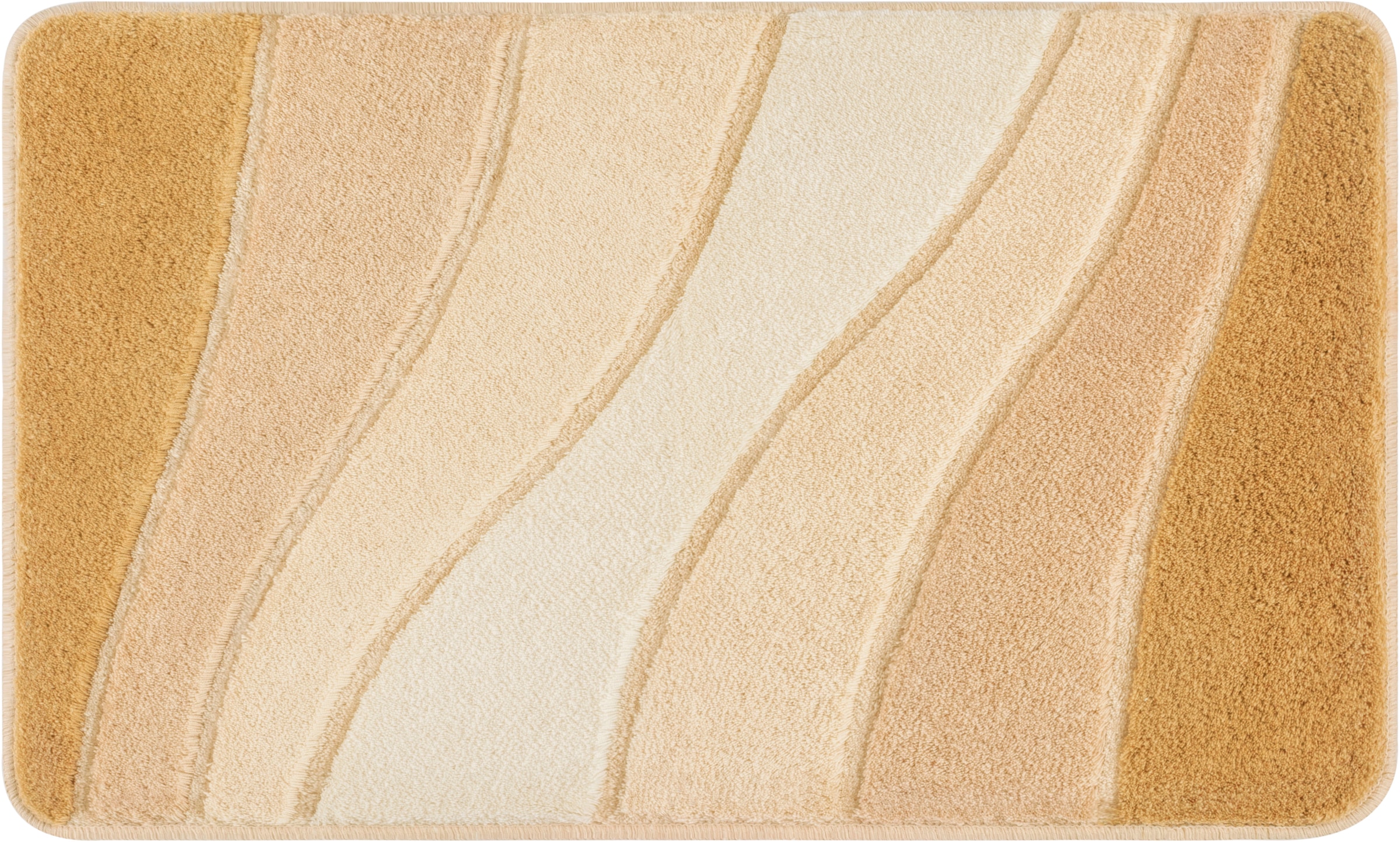 MEUSCH Badematte »Ocean«, rutschhemmend beschichtet, fußbodenheizungsgeeignet, Badteppich, Wellen Design, mit Farbverlauf, Hoch-Tief Effekt, waschbar