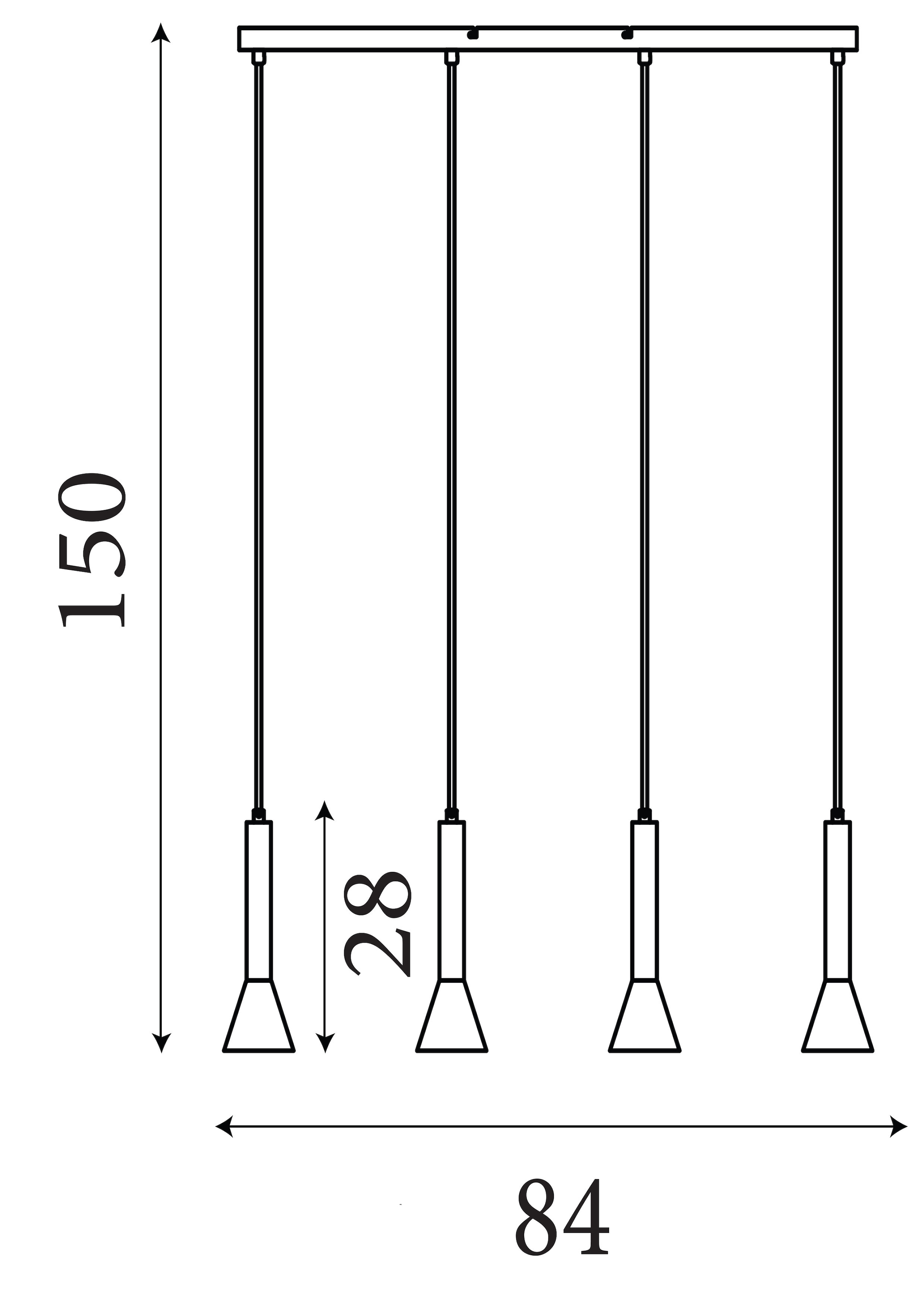 Searchlight Pendelleuchte »Signal 4Lt Strahler - Schwarzes & Goldenes Metall« GU10 1 Stk.
