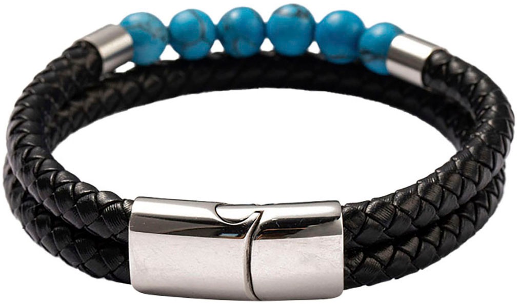 Firetti Armband »Schmuck Geschenk Armschmuck Armkette Edelstein Perlen, Onesize«, Made in Germany - mit Howlith oder Türkis (beh.)