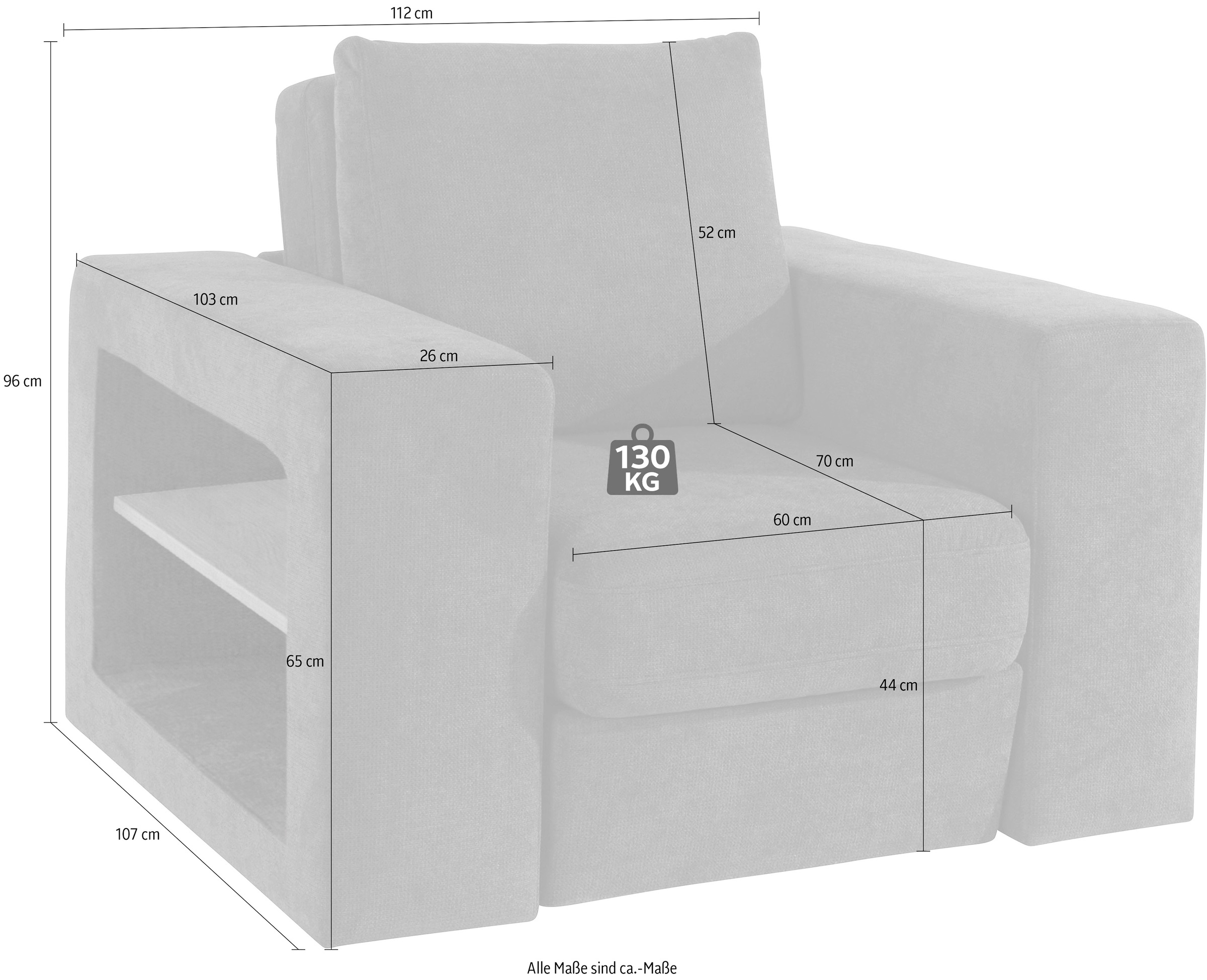 LOOKS by Wolfgang Joop Sessel »Looksvb«, Verwandlungssessel: aus Sessel wird Sessel mit 1 Hocker, Regalfunktion