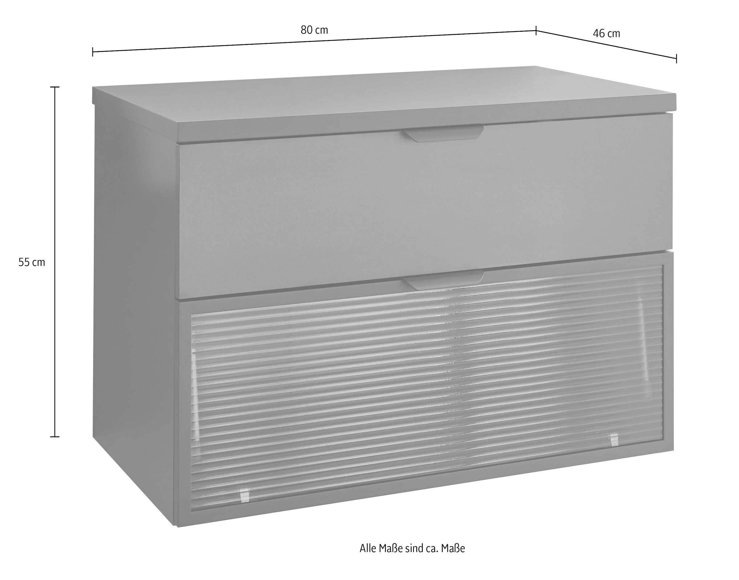 BASIC by Balculina Waschbeckenunterschrank »Diosa B/H/T 80x55x46 cm« 1 Stk. tlg. Breite 80cm, Softclose, Alurahmen
