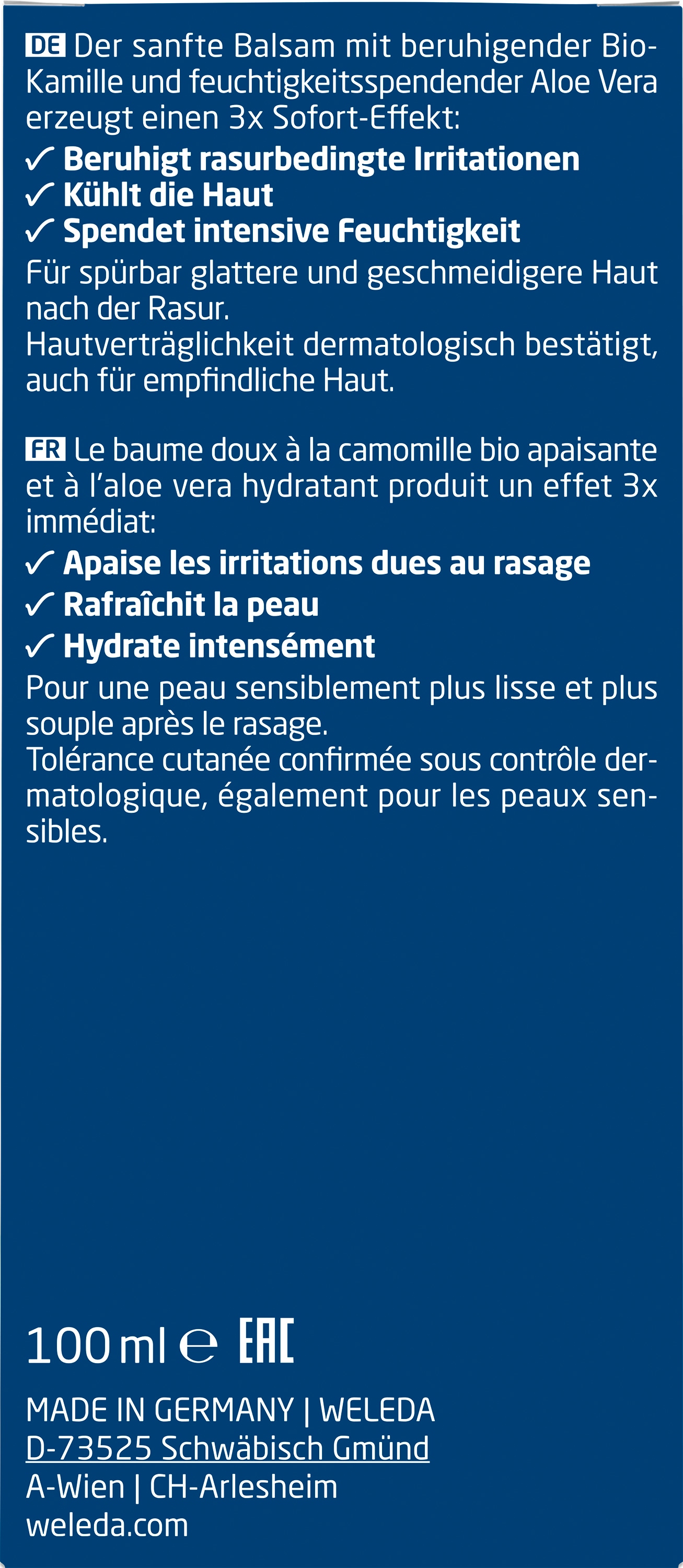 WELEDA Gesichtsemulsion »Weleda For Men After Shave Balsam« zur Pflege und Beruhigung der Haut nach der Rasur