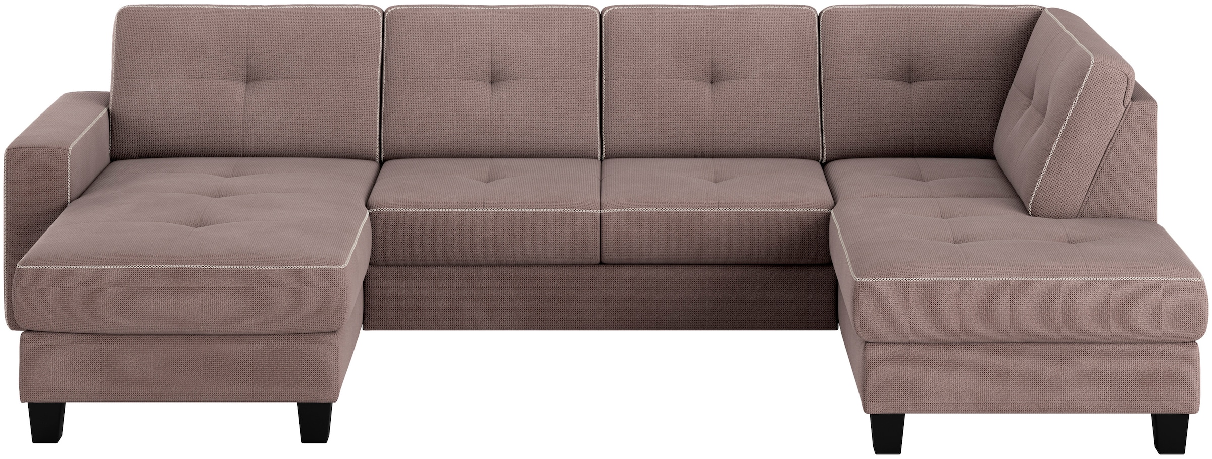 Places of Style Wohnlandschaft »Varese«, Kreuznaht in beige