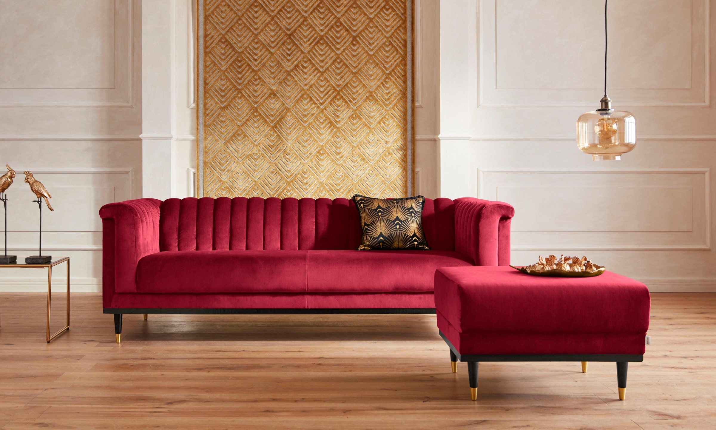 Home affaire Hocker »Chamby«, mit Holzrahmen unten