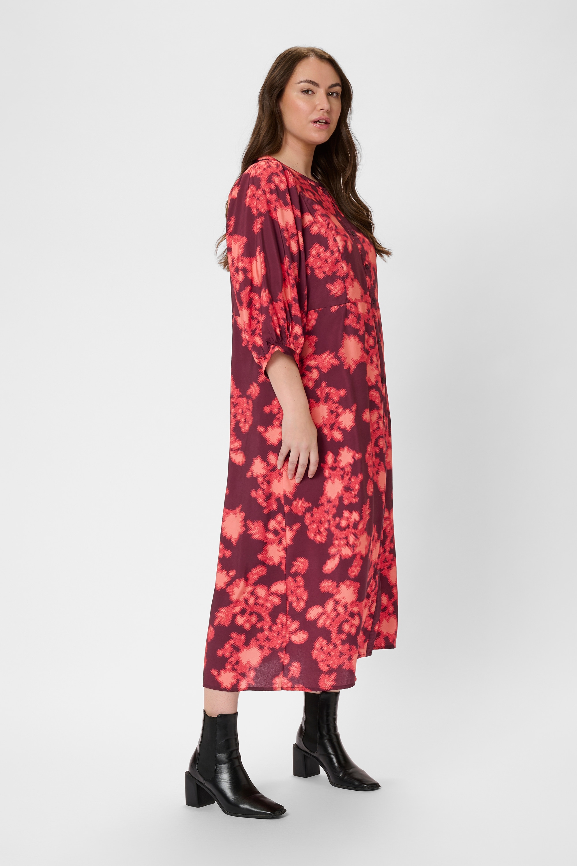 KAFFE Curve Midikleid »Damen Kleid KCmaddi«