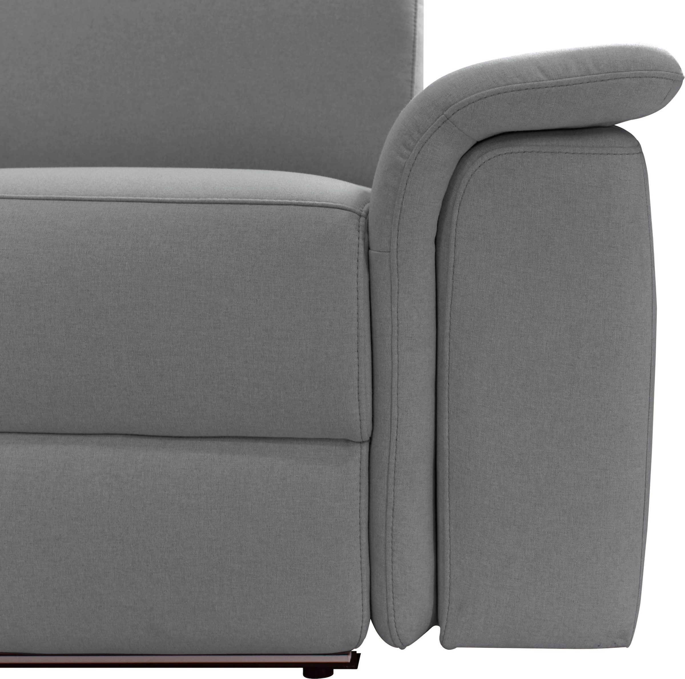 Places of Style Ecksofa »Pareli, L-Form, 259cm,m. Recamiere, Echtleder, Kunstleder, Webstoff«, man. o. elektr. Relaxfunktion, USB/Kopfteilverstellg u. LED