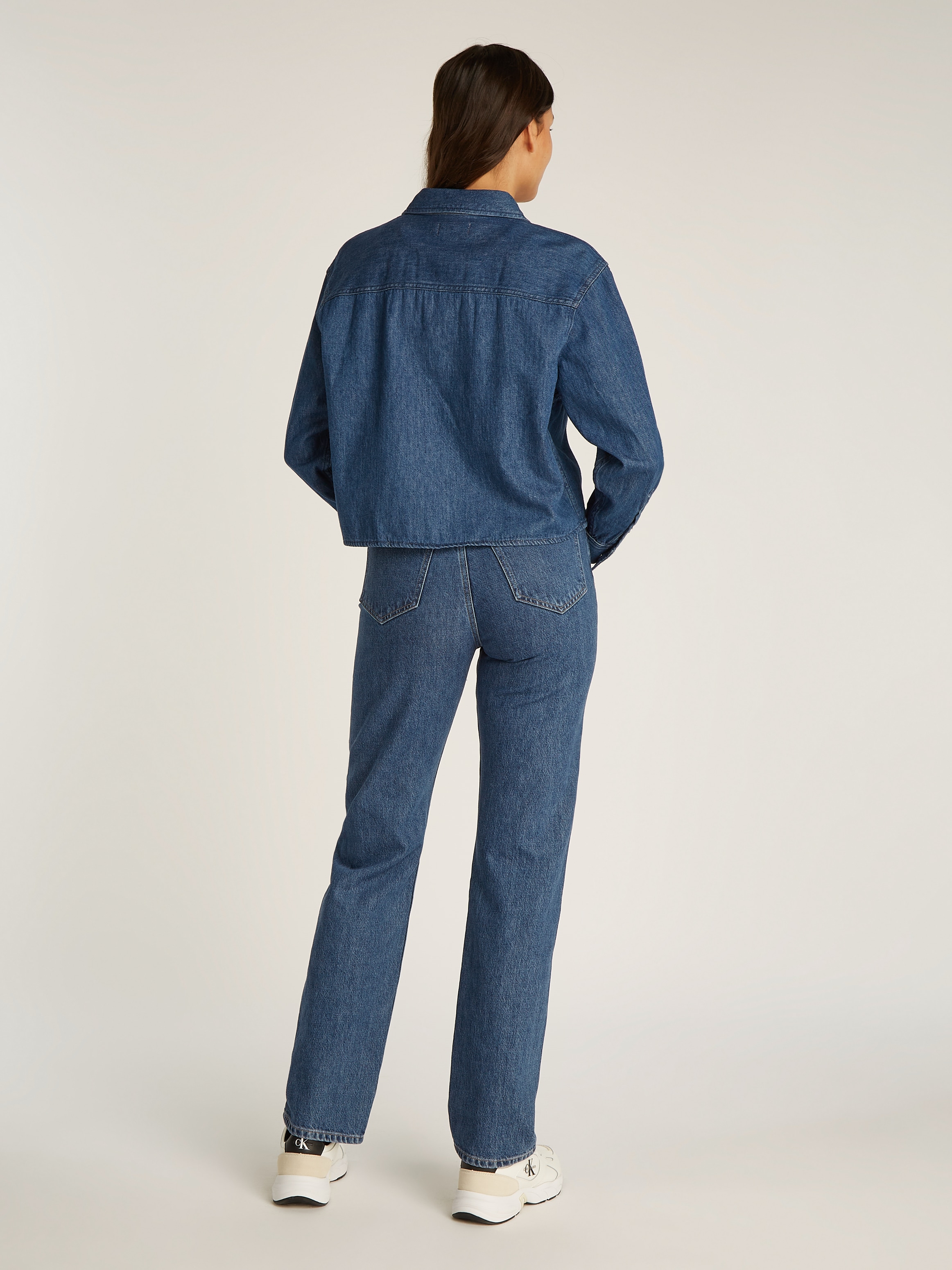 Calvin Klein Jeans Jeansbluse »CROPPED DAD DENIM SHIRT«, in blauer Waschung