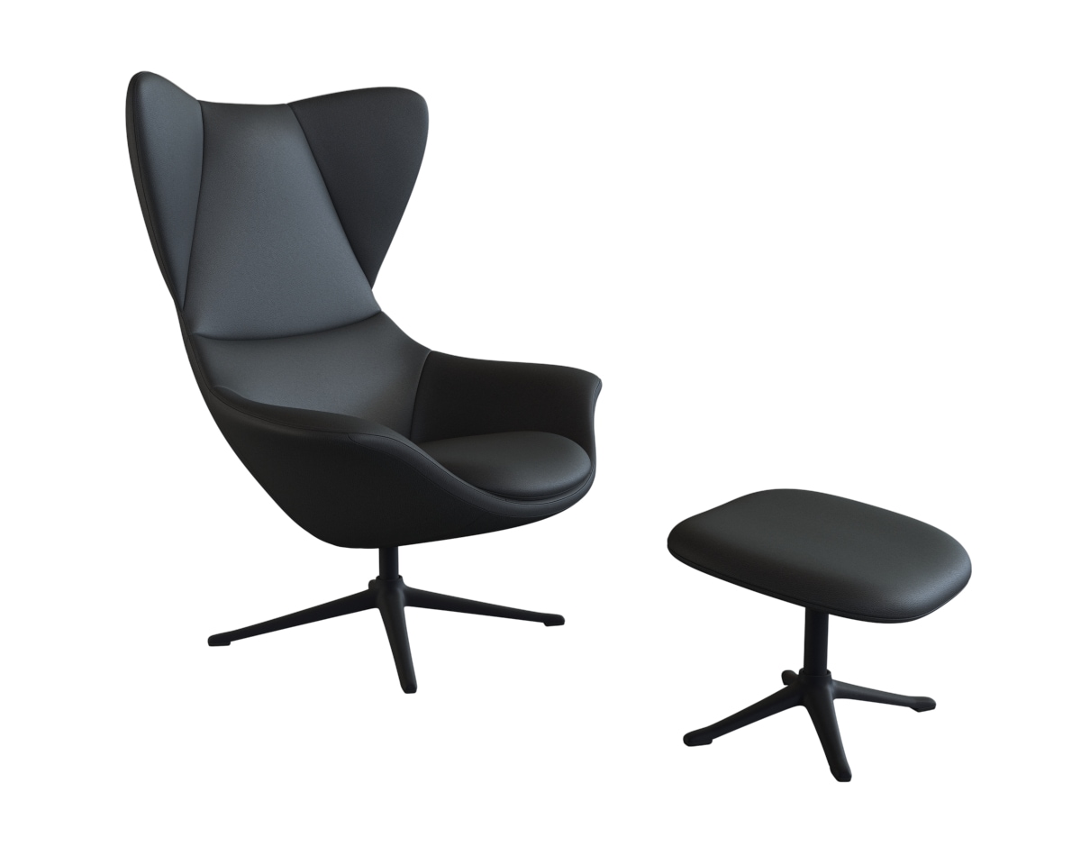 FLEXLUX Ohrensessel »Stilo Relaxsessel, TV-Sessel«, Solitär, Stil-Ikone, drehbar, Fuß schwarz