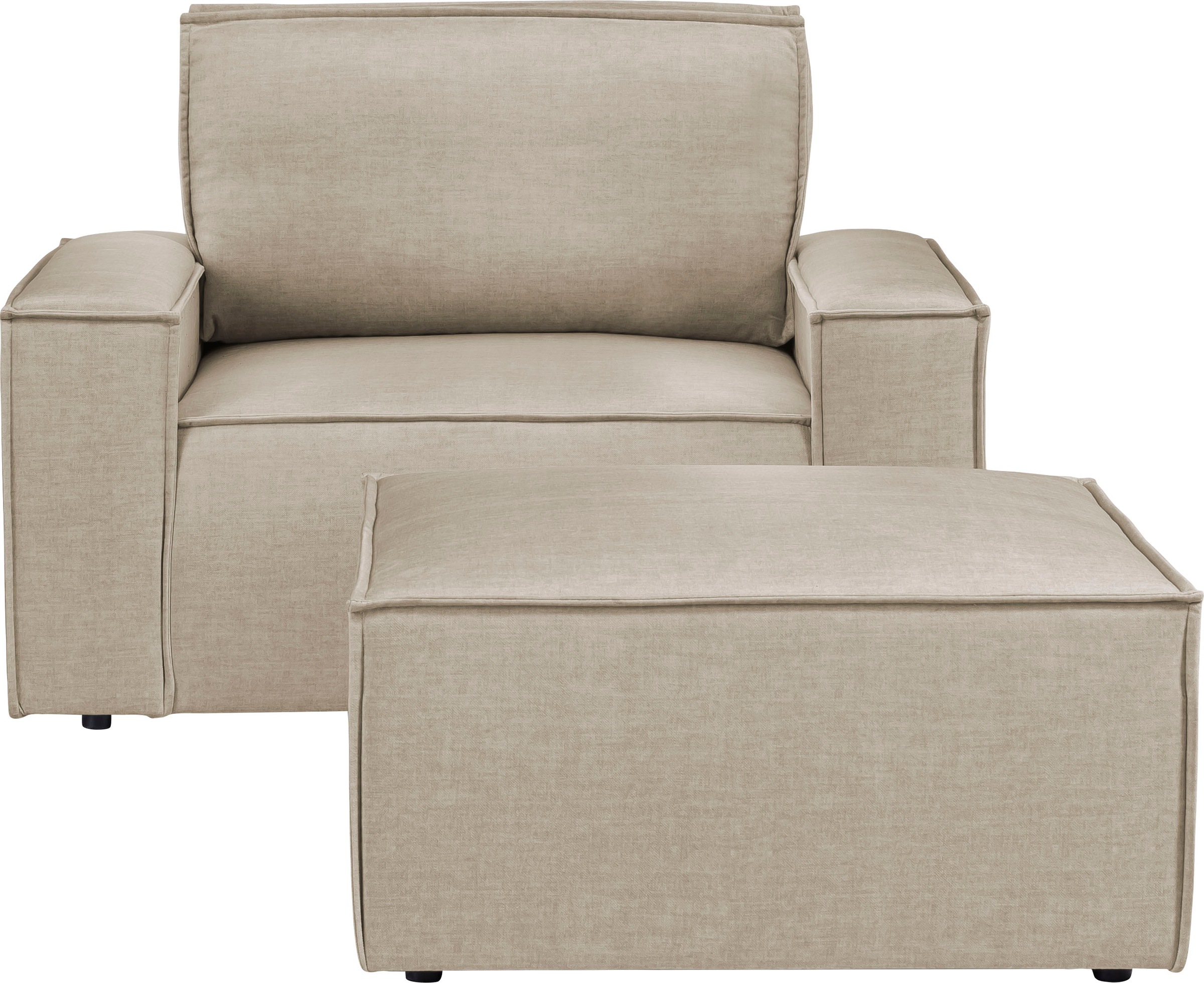 Home affaire Sessel »SHERWOOD«, Loveseat und Hocker im Set, passend zur Polster-Serie SHERWOOD