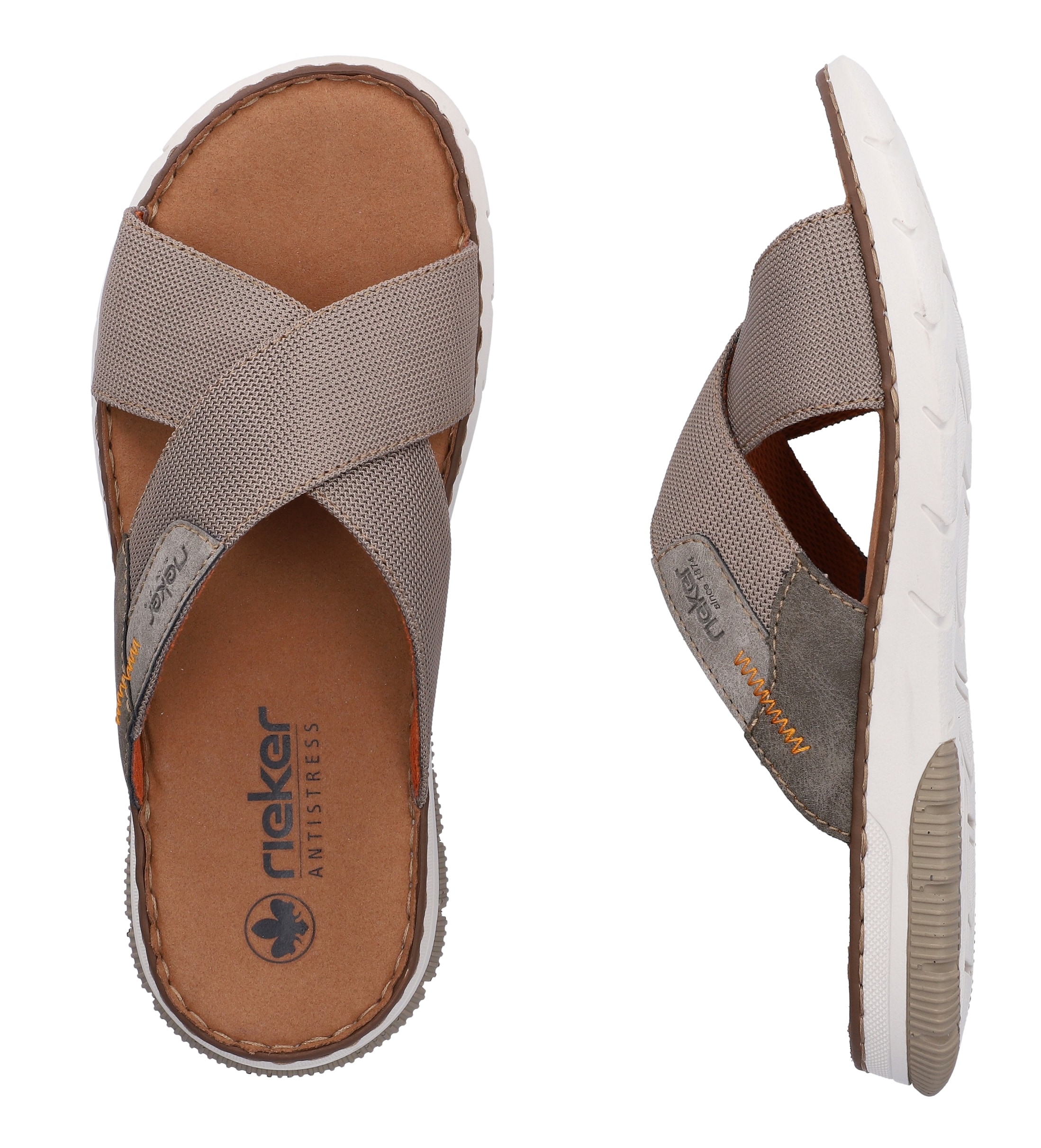 Rieker Pantolette  Sommerschuh, Strandschuh, Urlaubsschuh mit Kreuzbandage