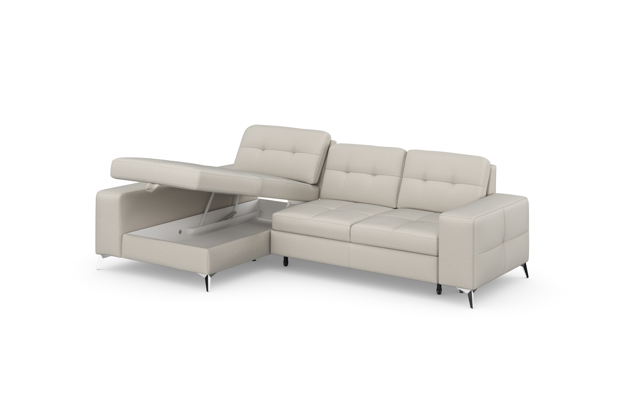 sit&more Ecksofa »Baviene L-Form«, inklusive Sitztiefenverstellung und Federkern, wahlweise Bettfunktion