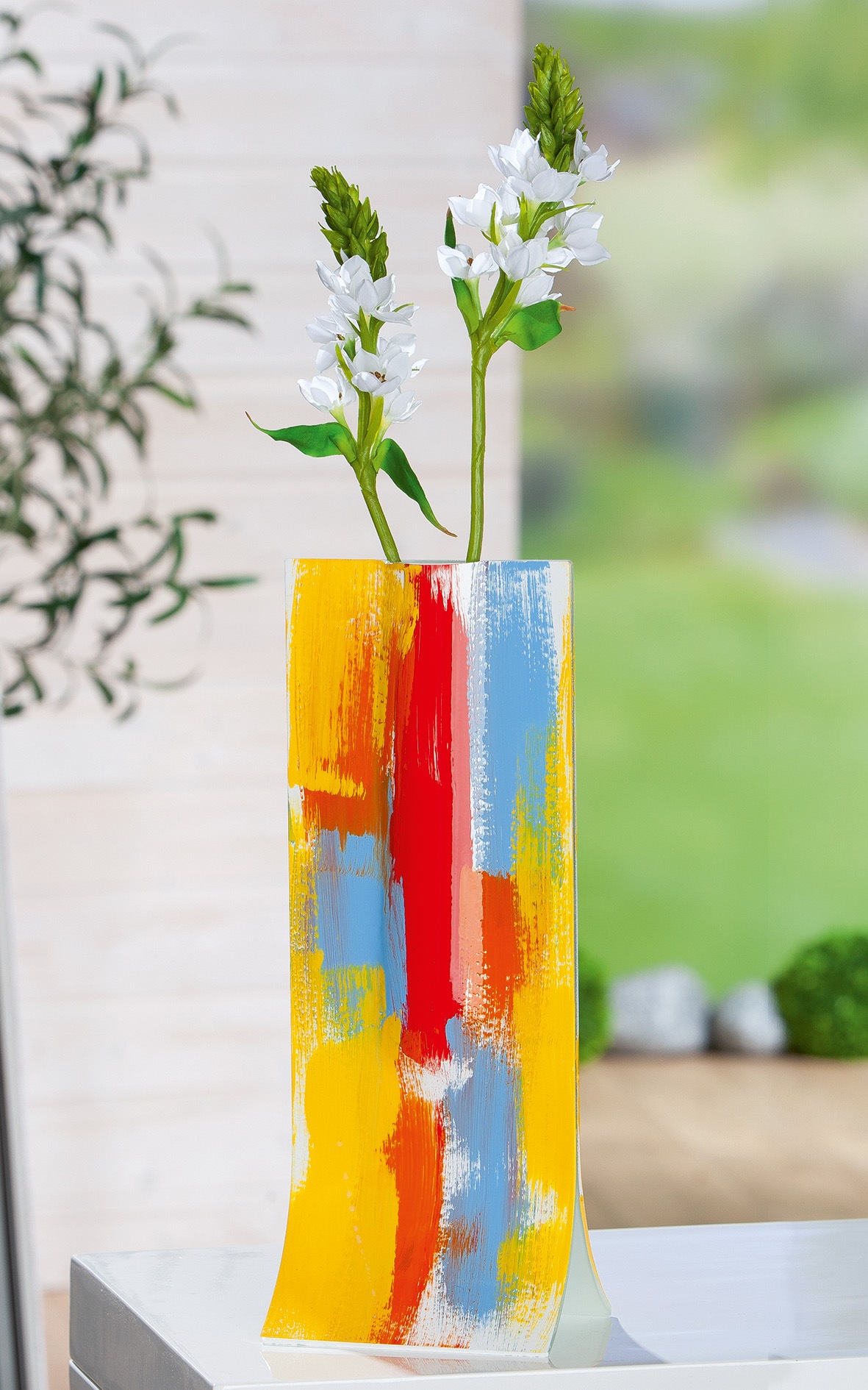 Casablanca by Gilde Dekovase »Vase Ancona, schmal, aus Glas«, (1 St.), Euro günstig online kaufen