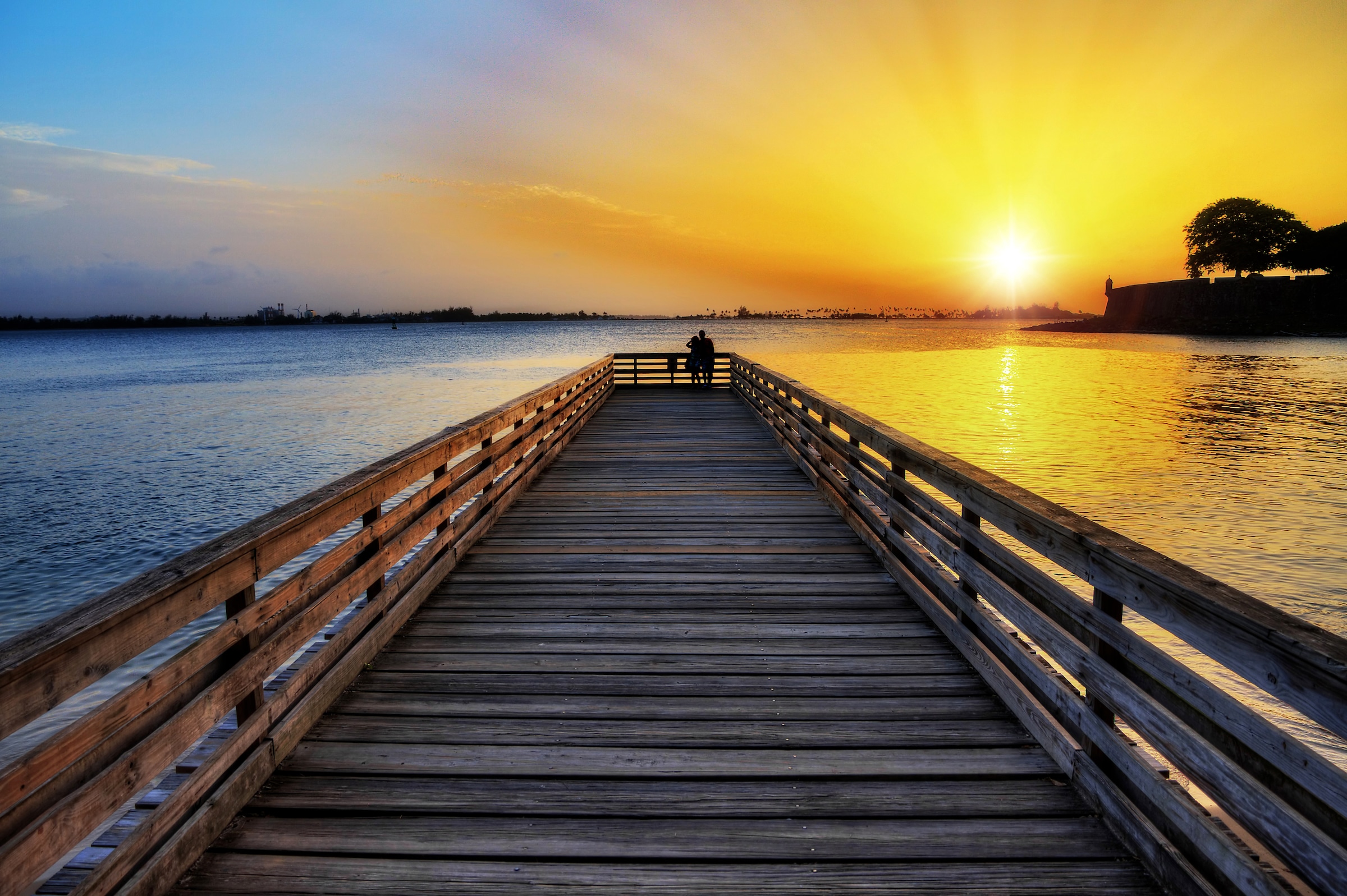 Papermoon Fototapete »Romantic Jetty San Juan« günstig online kaufen