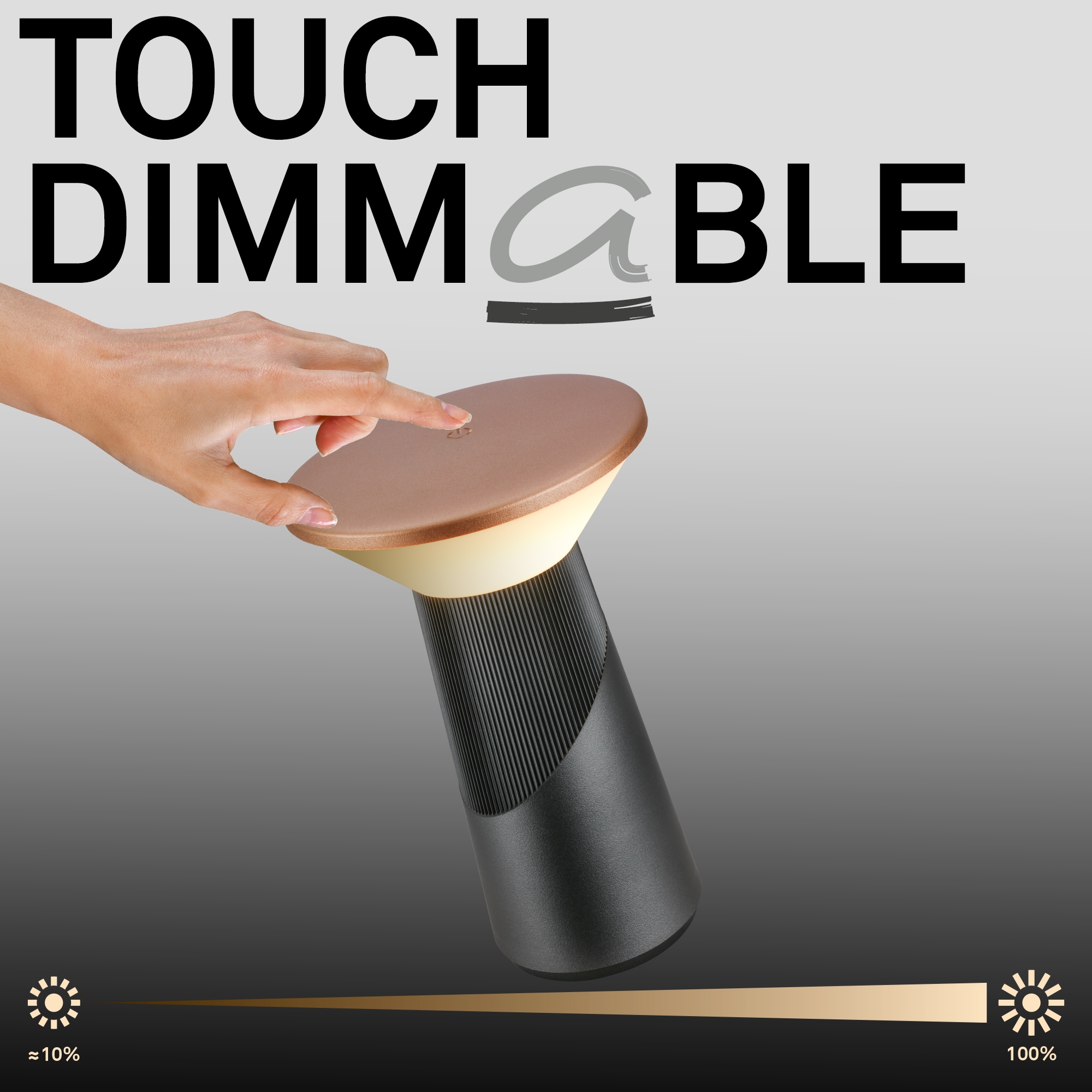 Briloner Leuchten LED Tischleuchte »PILIA« LED-Board 1 Stk. Warmweiß 15x24 cm, Akku tauschbar, Indoor/Outdoor, Wohnzimmer, Balkon