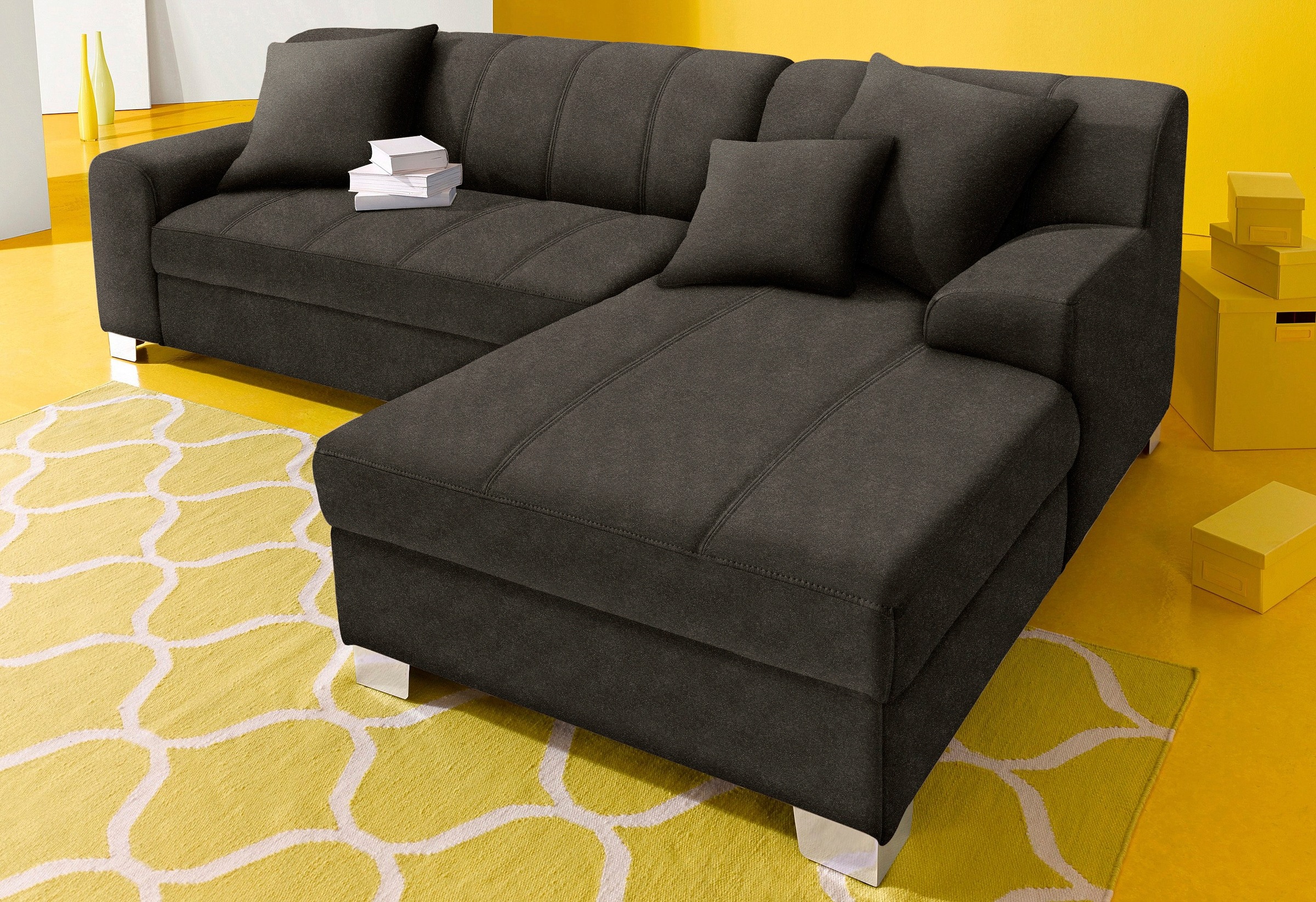 INOSIGN Ecksofa »Turah incl. Zierkissen, moderne Steppung, auch in Leder«, günstig online kaufen