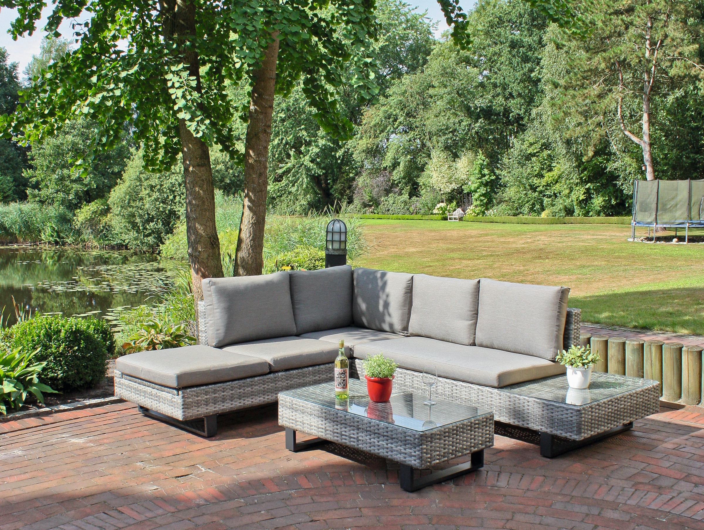 Garden Pleasure Gartenlounge-Set », Lounge-Eckgruppe »CADIZ««, (3 tlg.), 2 Sofas, Tisch LxB: 110x55 cm