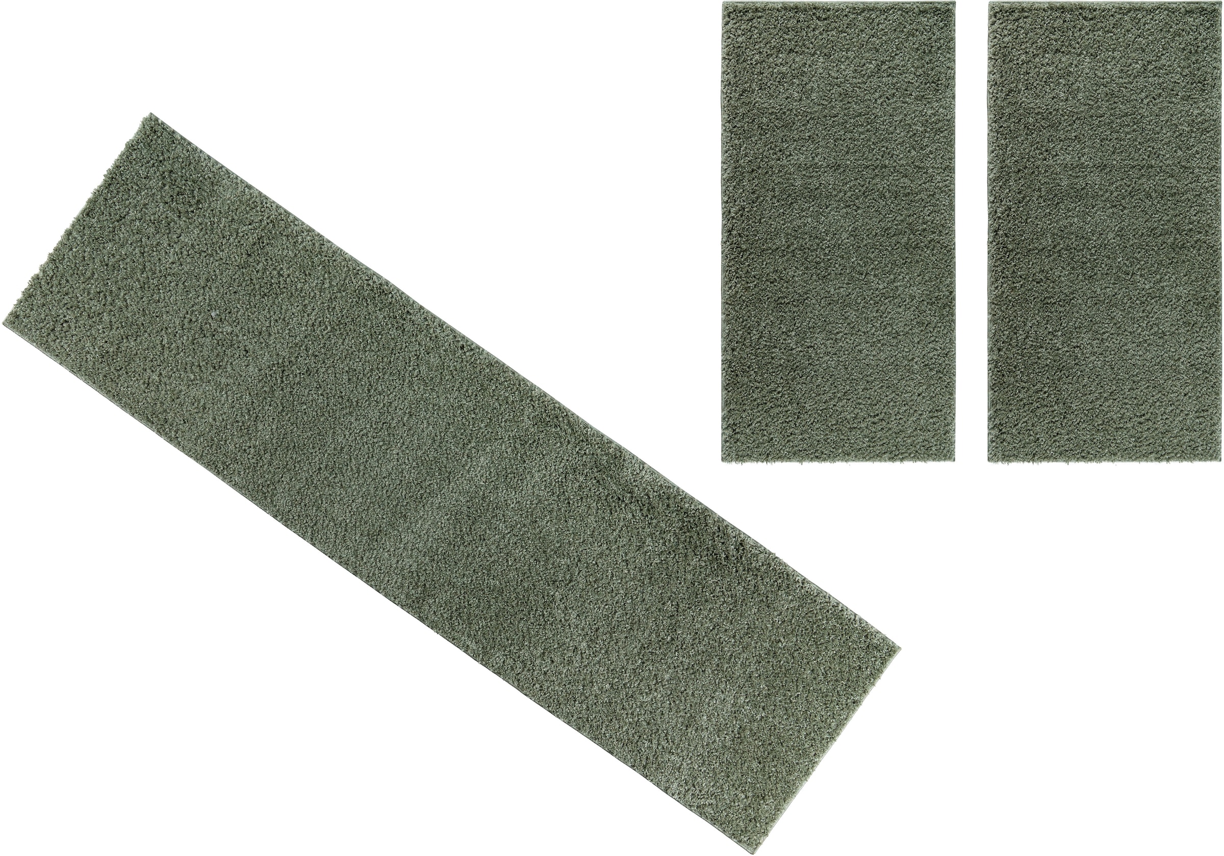 my home Bettumrandung »Viva«, (3 tlg.), Bettvorleger, Läufer-Set, Uni-Farbe günstig online kaufen