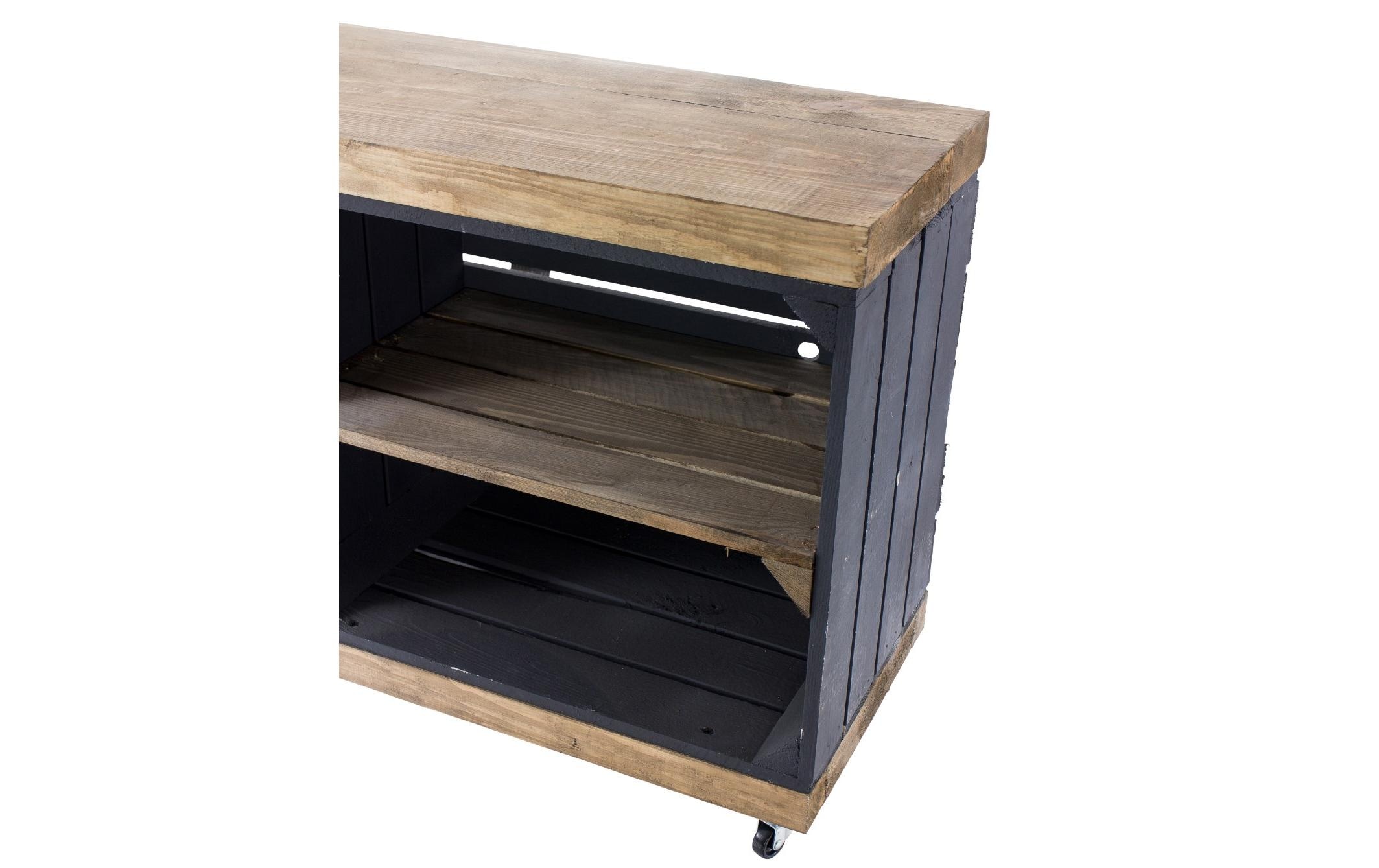 Holz Zollhaus Mehrzweckregal »auf Rollen Vintage, Schwarz / Braun, 100 x 50 cm«