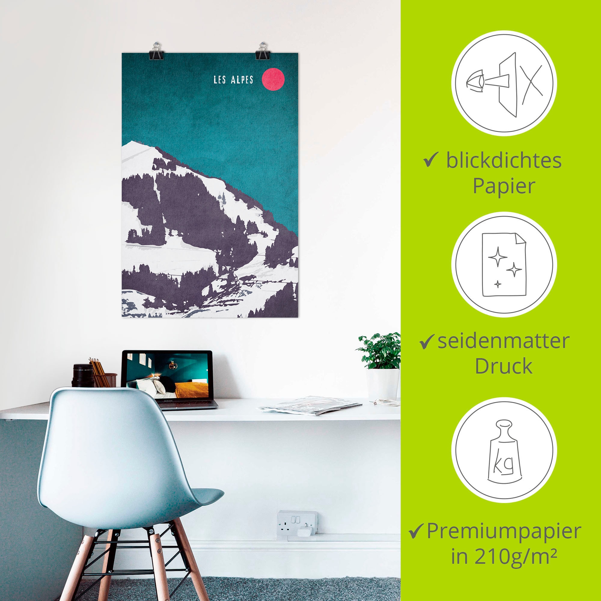 Artland Wandbild »Die Alpen«, Berge & Alpenbilder, (1 St.), als Alubild, Leinwandbild, Wandaufkleber oder Poster in versch. Größen