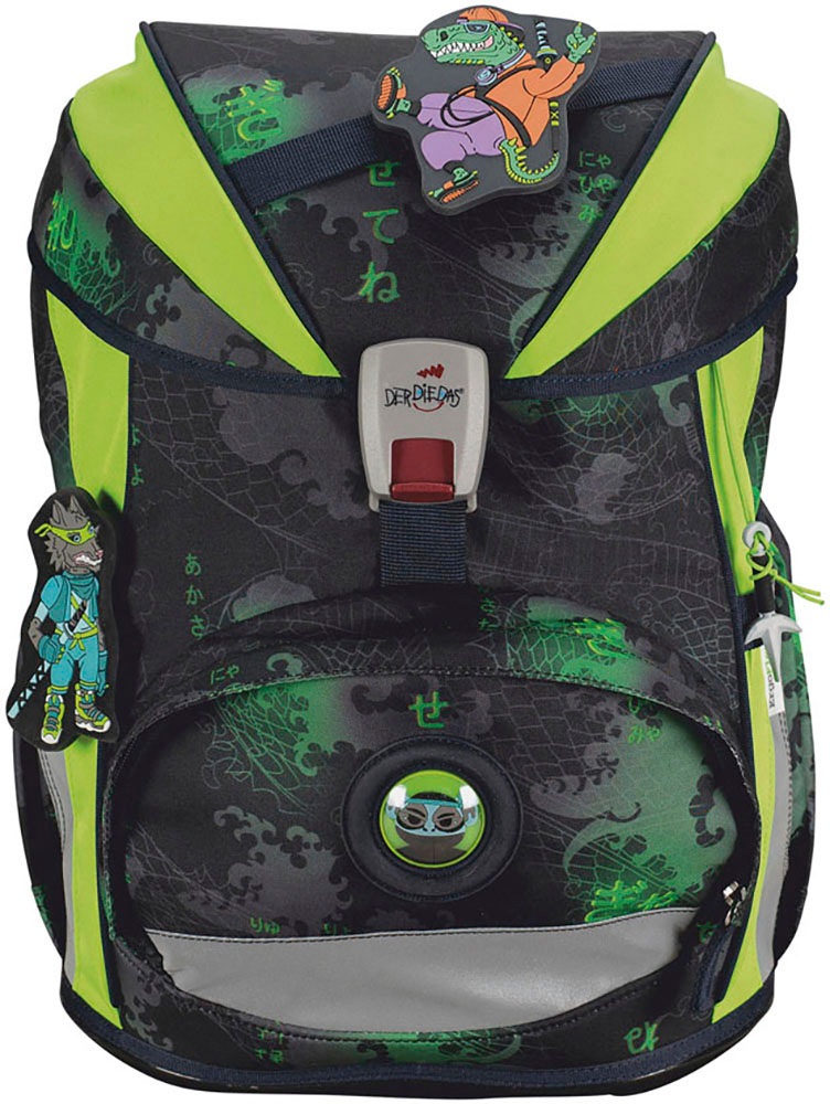 DerDieDas® Schulranzen »ErgoFlex, Funny Fighter«, Reflektoren, aus recycelten Material