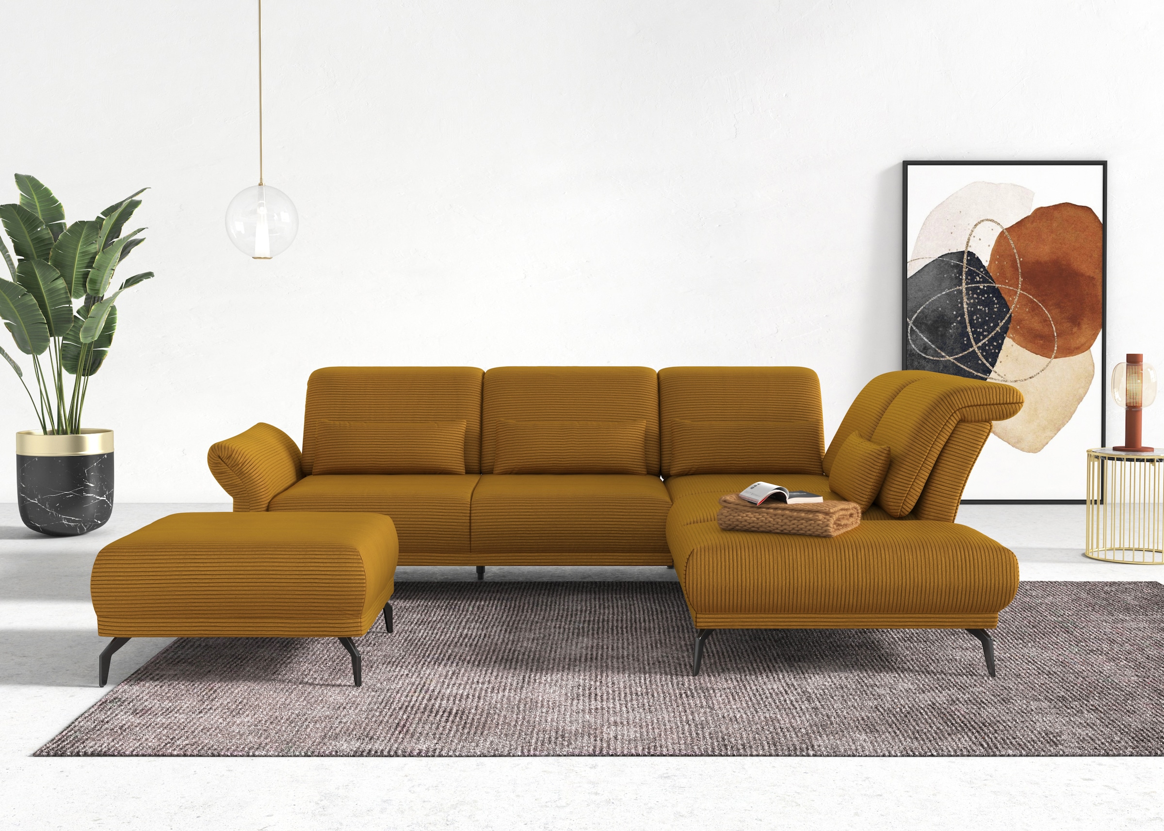 INOSIGN Hocker »Coco«, Cord-Bezug in 2 Ausführungen, Füßen 15 cm hoch