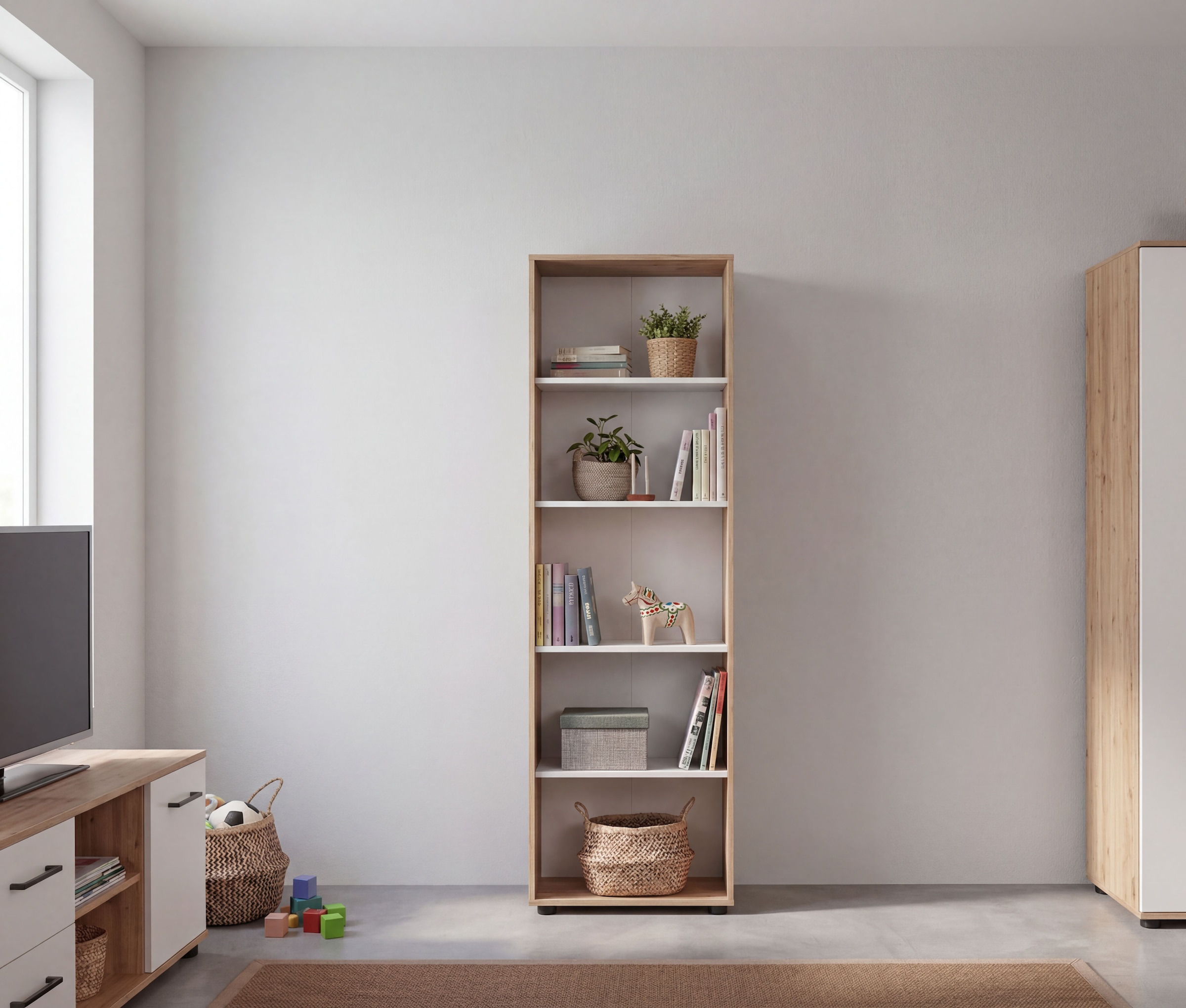 arthur berndt Jugendzimmer-Set »Jugendzimmer-Set »Bente« 5-teilig« 5tlg -Schrank, Bett, Schreibtisch, Sideboard, Standregal, 5 tlg. Stauraumstark, pflegeleicht, zeitlos, Made in Germany